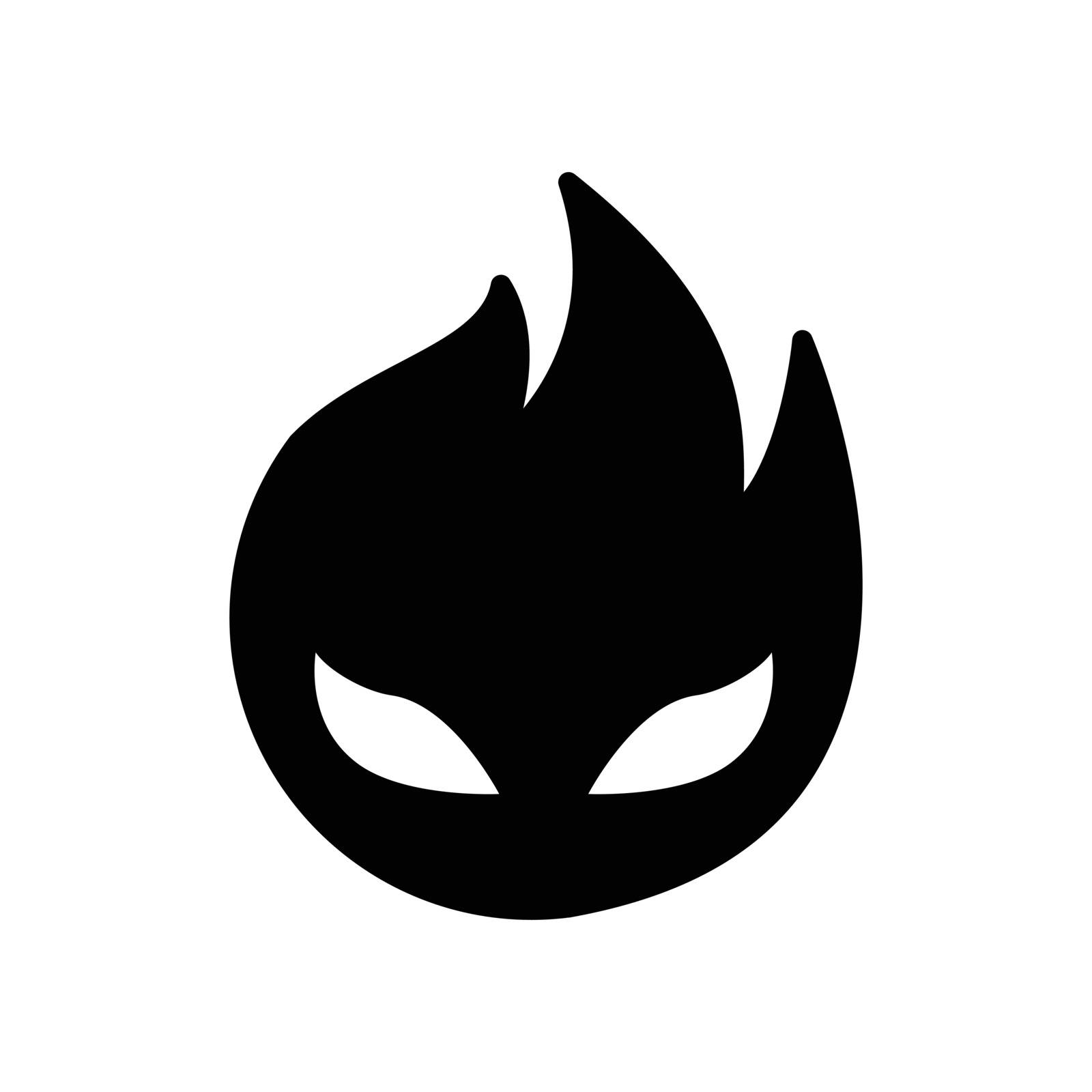 Hellfire monster icon, iconic symbol on white background. For Halloween concept- Vector Iconic Design.