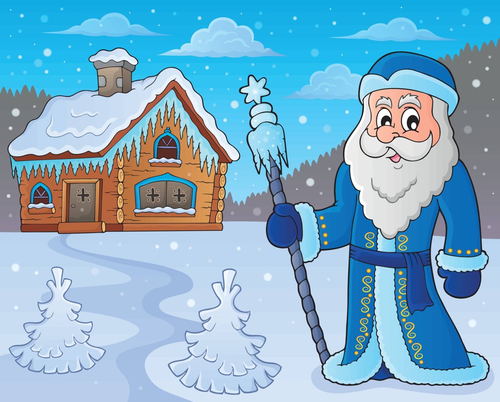 Father Frost theme image 7 - eps10 vector illustration.