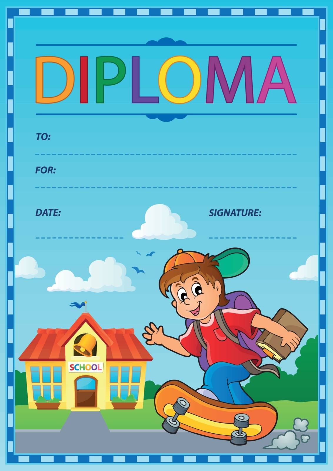 Diploma composition image 7 - eps10 vector illustration.