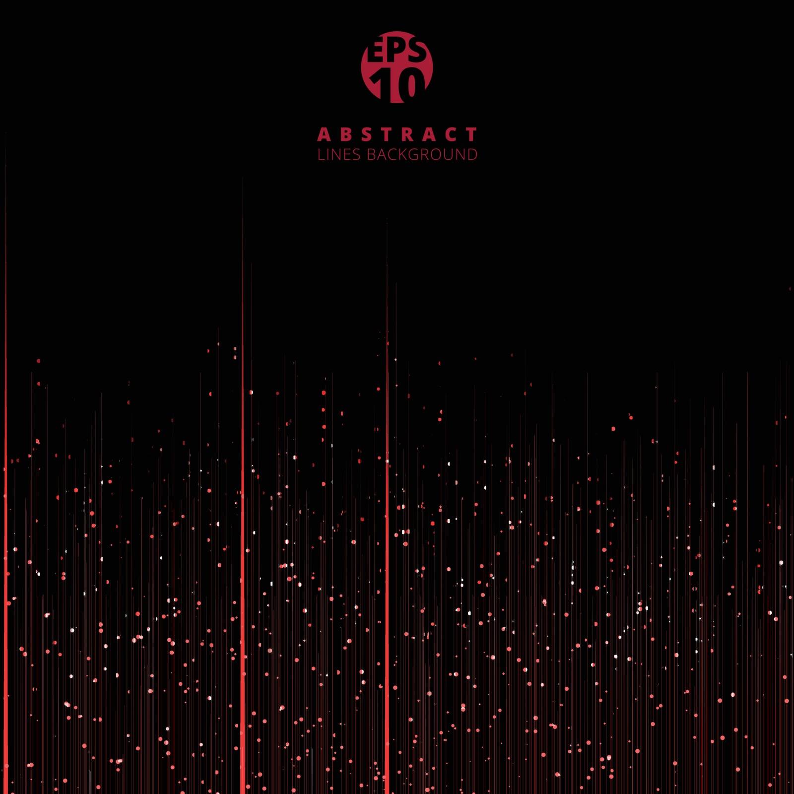 Abstract technology red lines motion on black background with copy space. Vector illustration