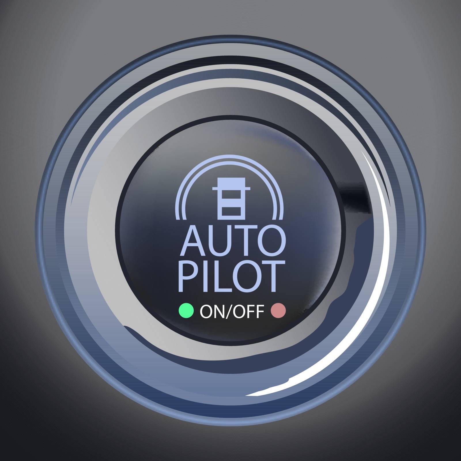Vector Illustration of Autopilot Button, Eps10 Vector, Transparency and Gradient Mesh Used