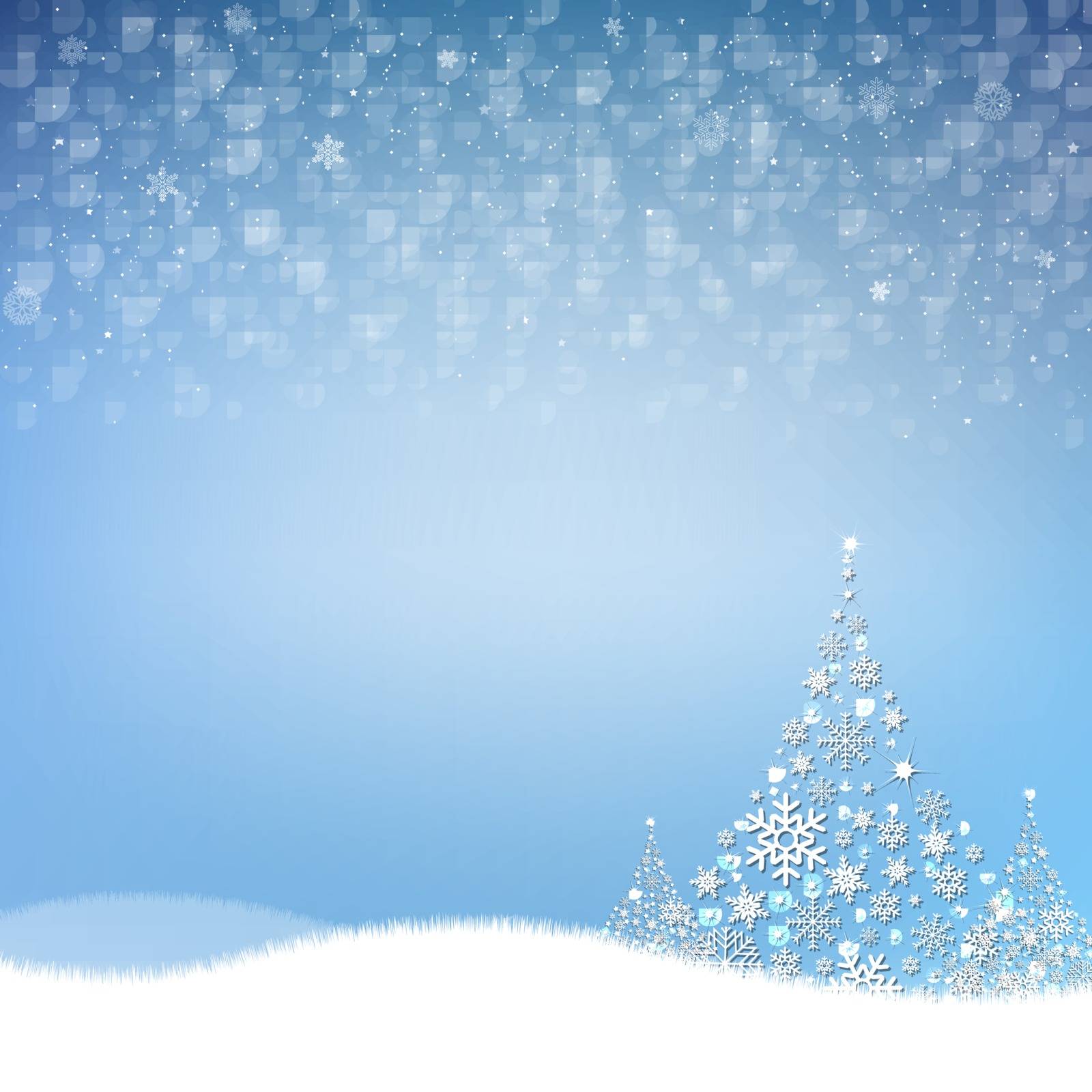 Winter Background With Gradient Mesh, Vector Illustration