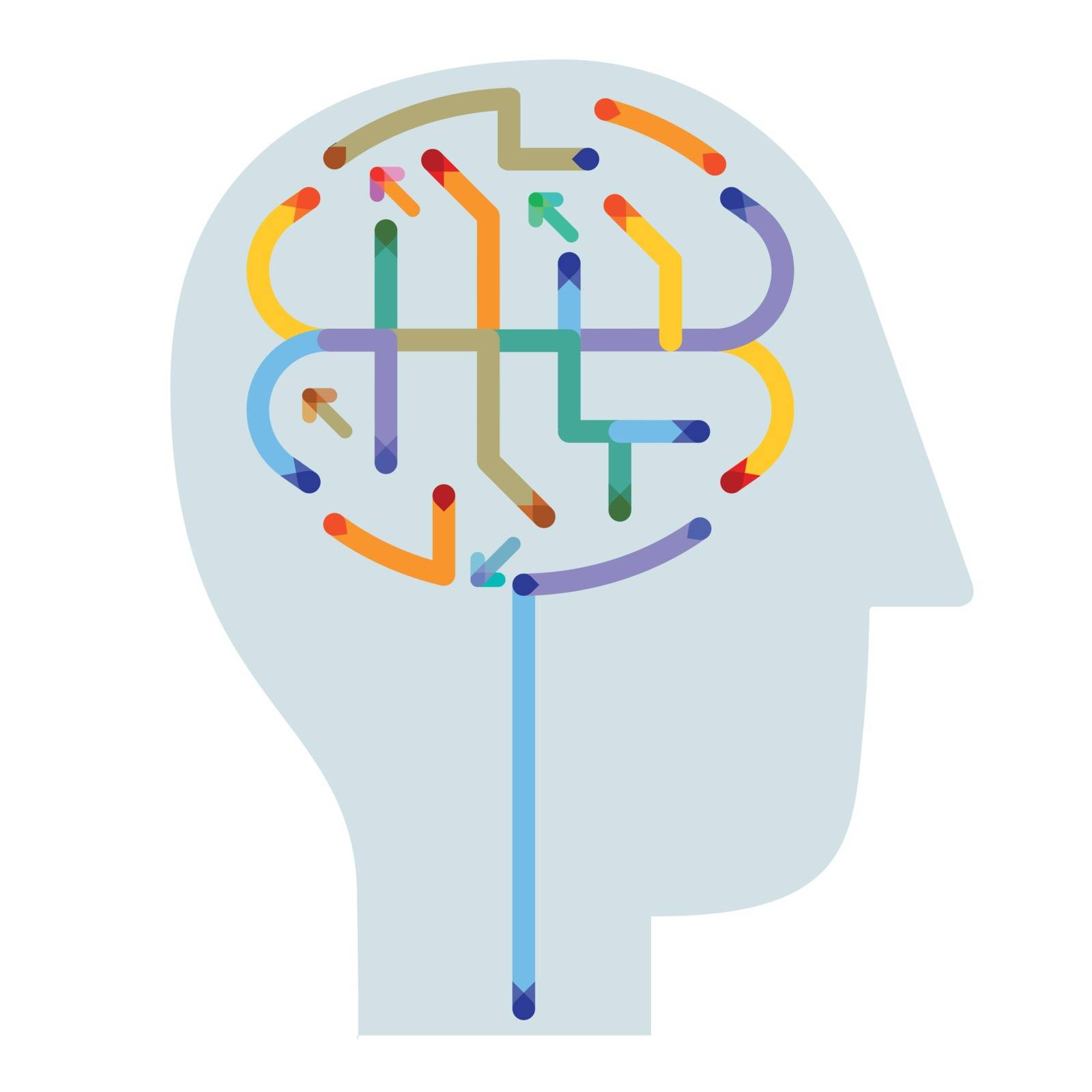 think, brain symbol illustration by scusi