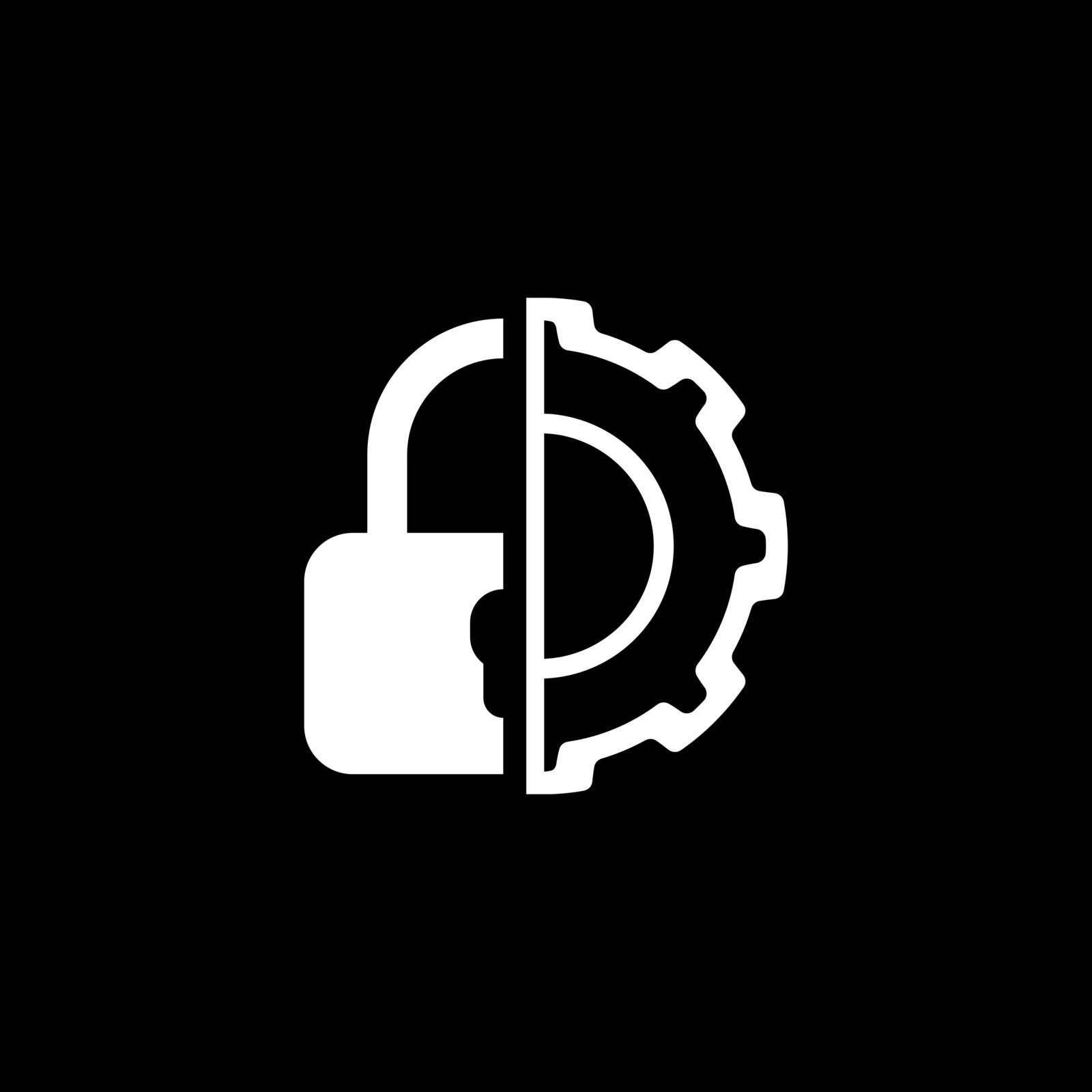 Security Settings Icon. Flat Design. Business Concept Isolated Illustration.