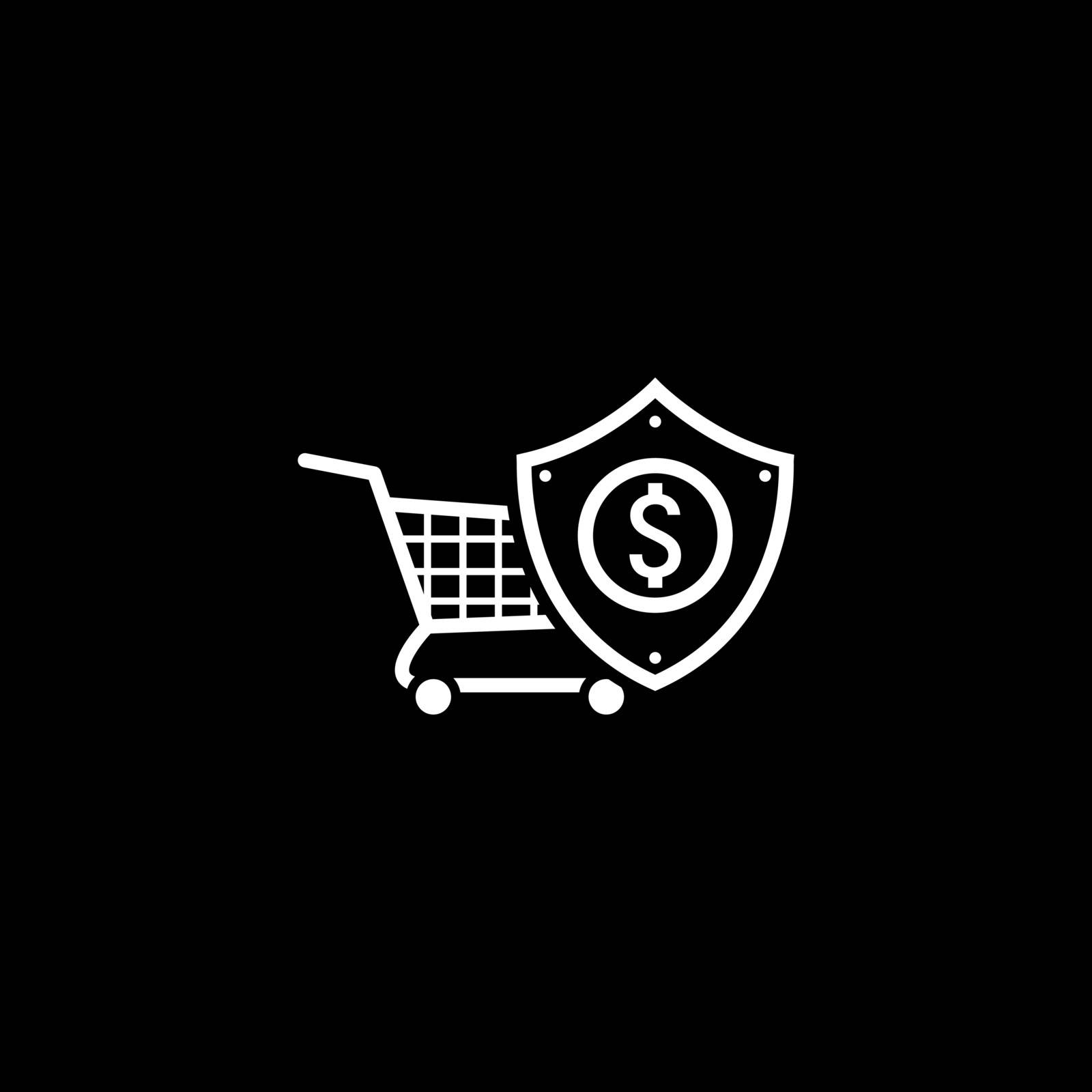 Safe Shopping Icon. Flat Design. Business Concept Isolated Illustration.