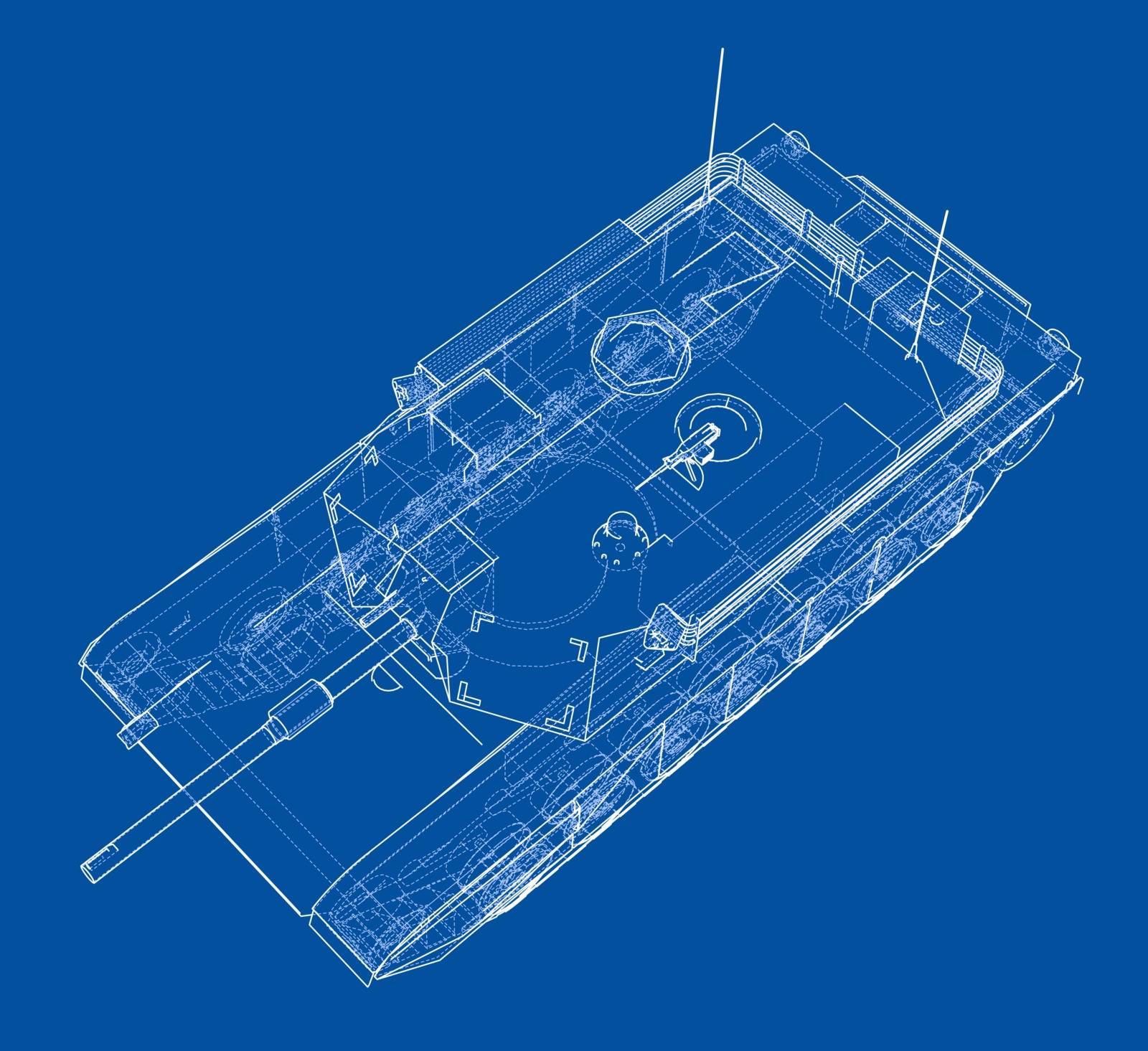 Blueprint of realistic tank by cherezoff