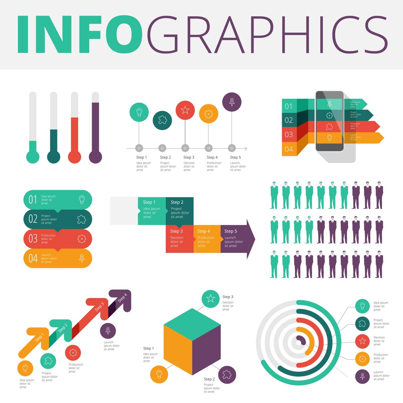 Infographics design elements for business by ildogesto