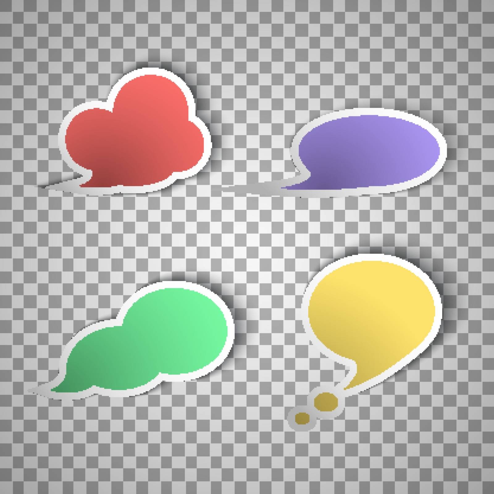 Tag, speech bubbles isolated on transparent background