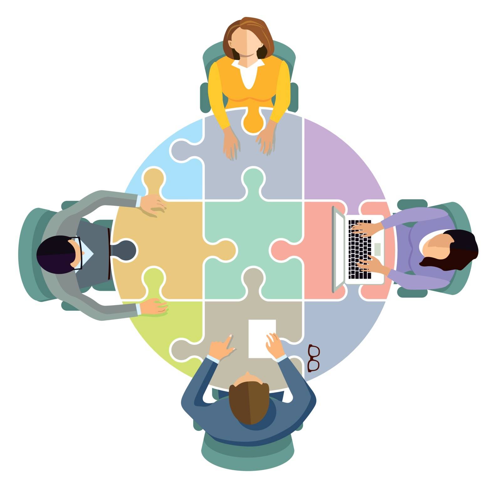 Team collaboration and connect, illustration