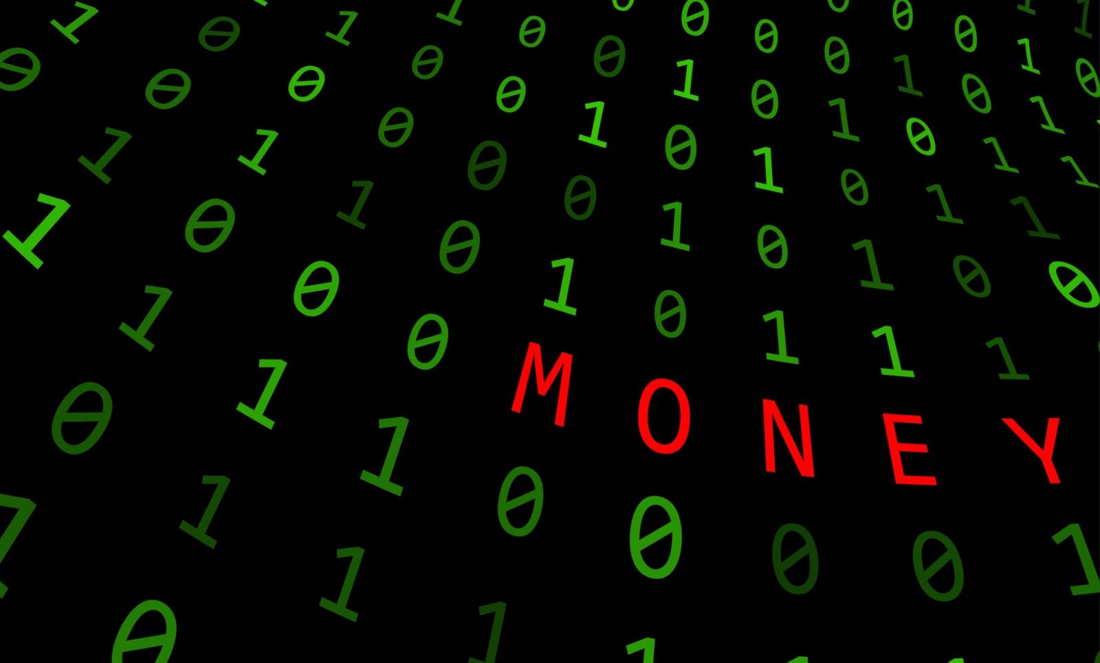 binary background with money sign on black background by wektorygrafika