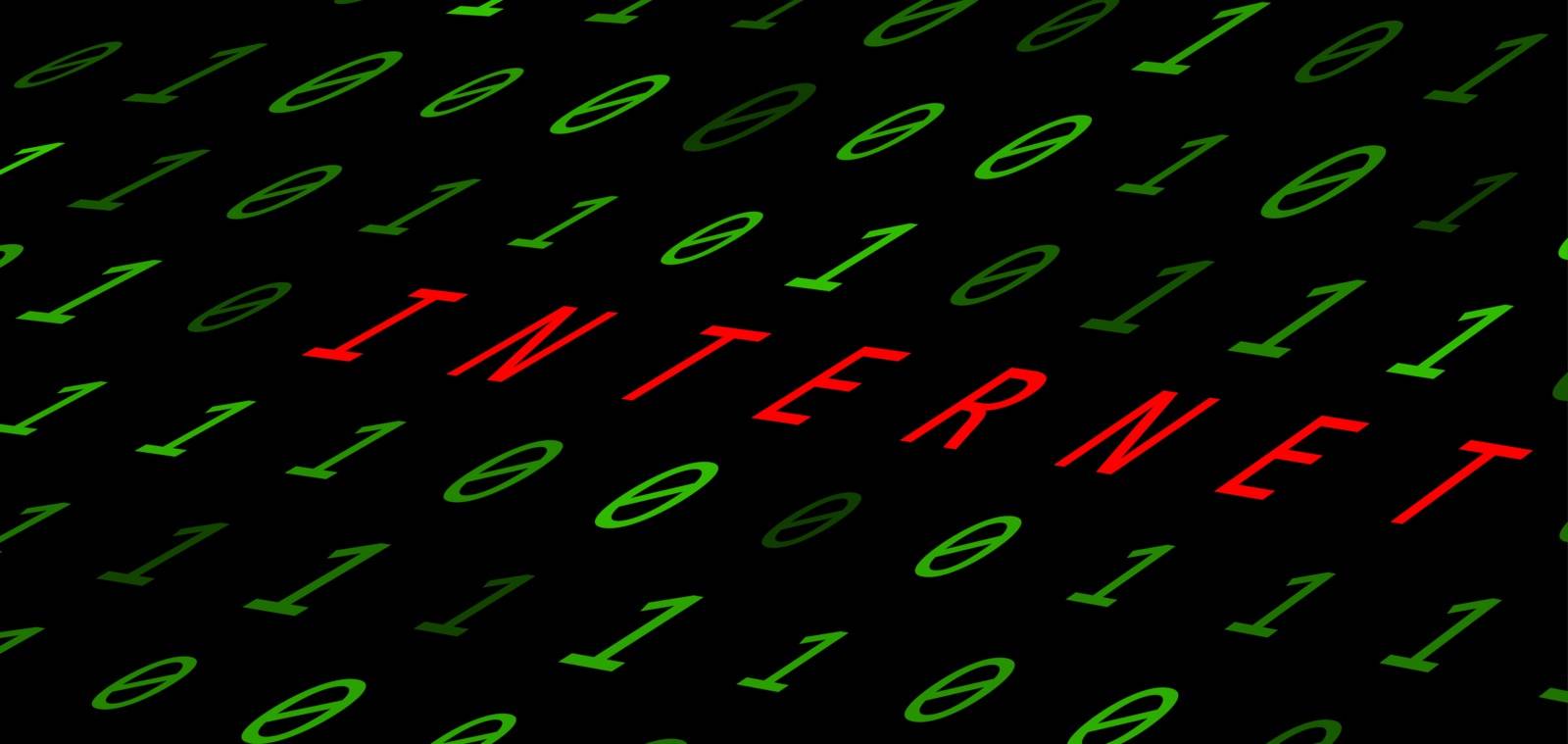binary background with internet sign on black background
