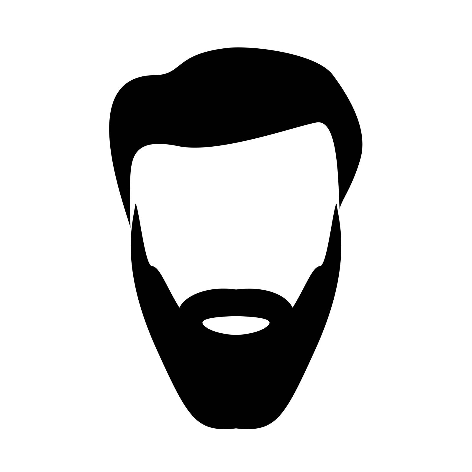 Head with beard and hair black color icon . by serhii435