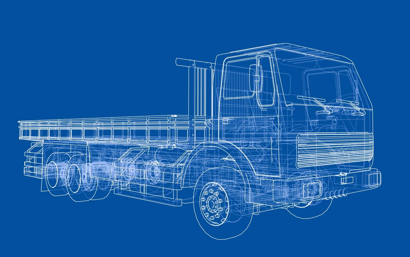 European truck outlined vector by cherezoff