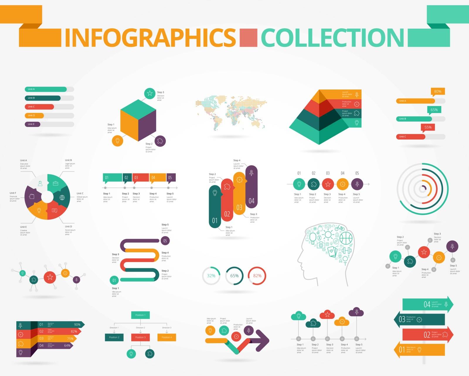 Business and social infographics by ildogesto