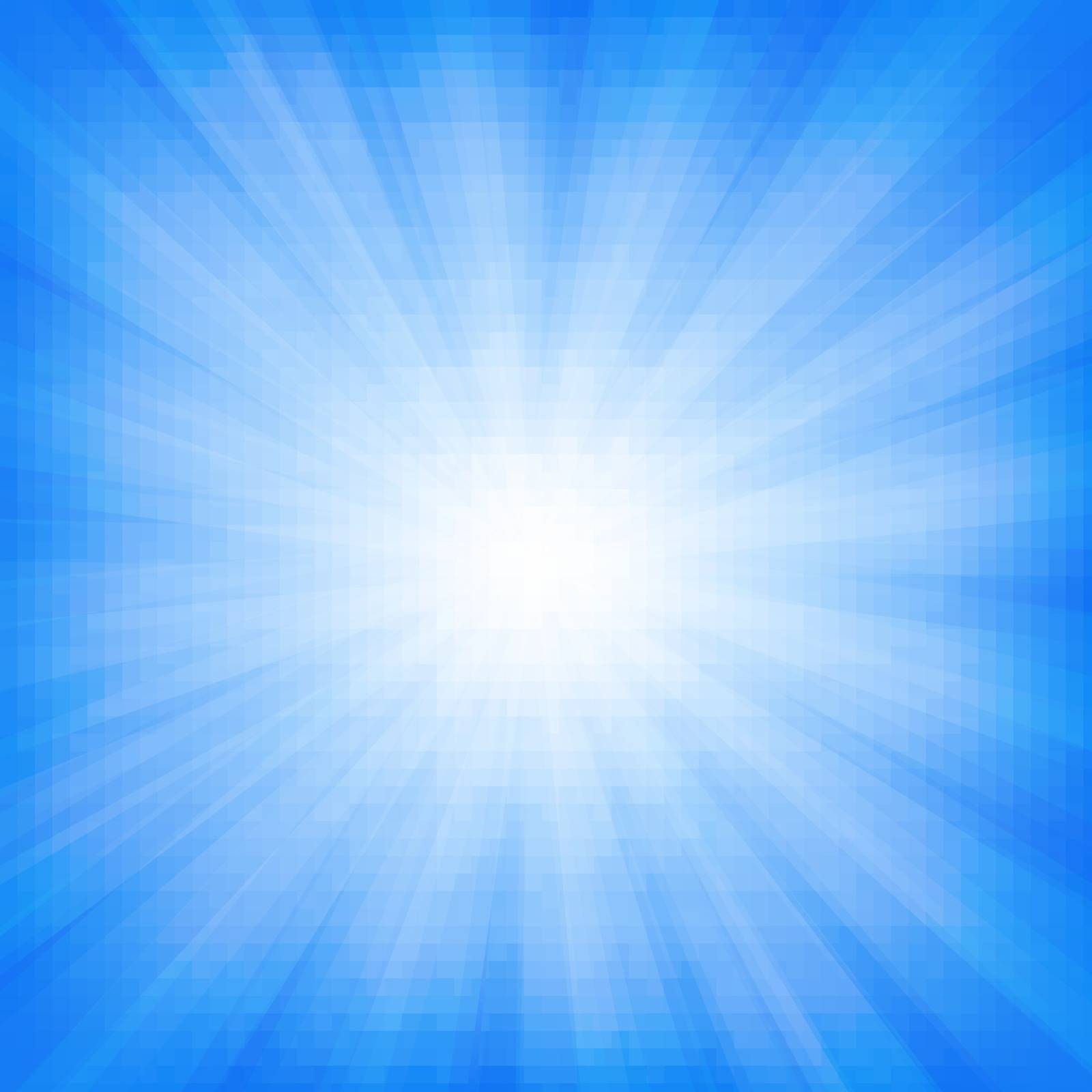 Blue Sunburst Background With Gradient Mesh, Vector Illustration