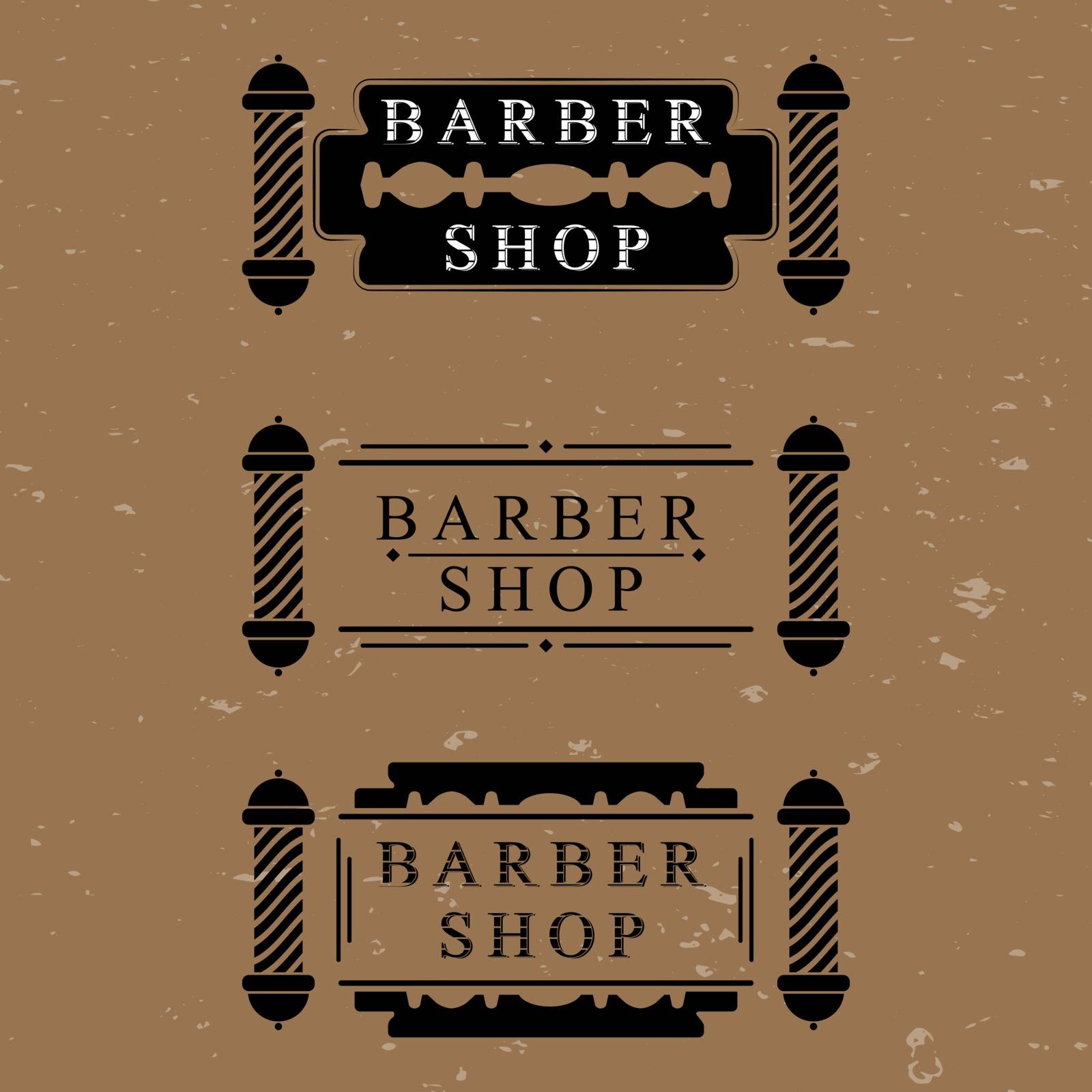 The vector set for barber shop design