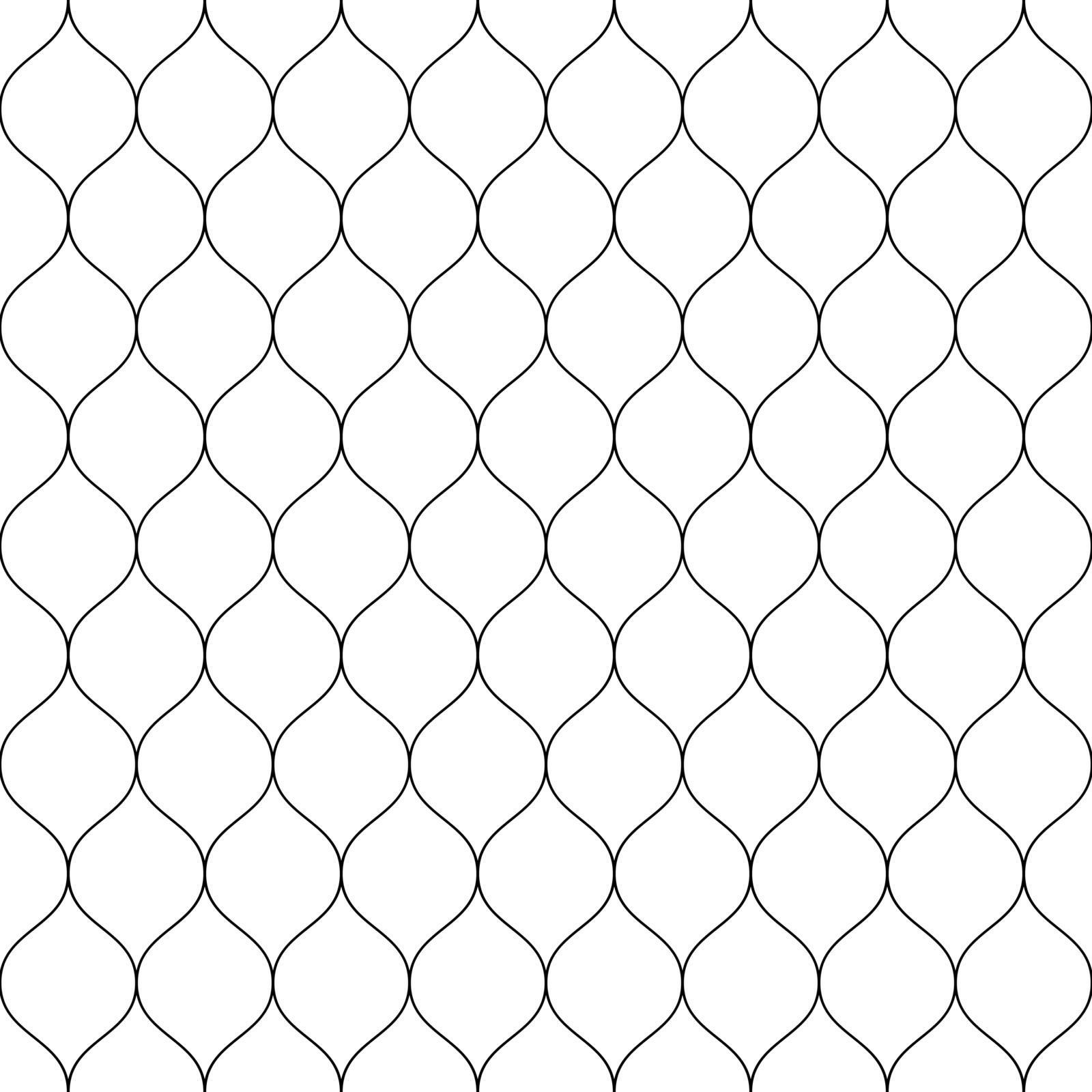 Seamless wired netting fence. Simple black vector illustration on white background by pyty