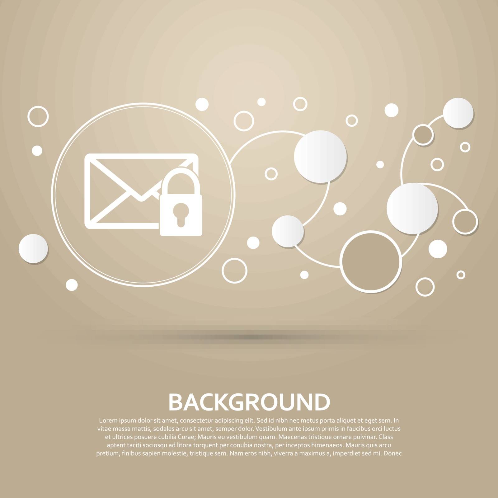Secret mail icon on a brown background with elegant style and modern design infographic. Vector illustration
