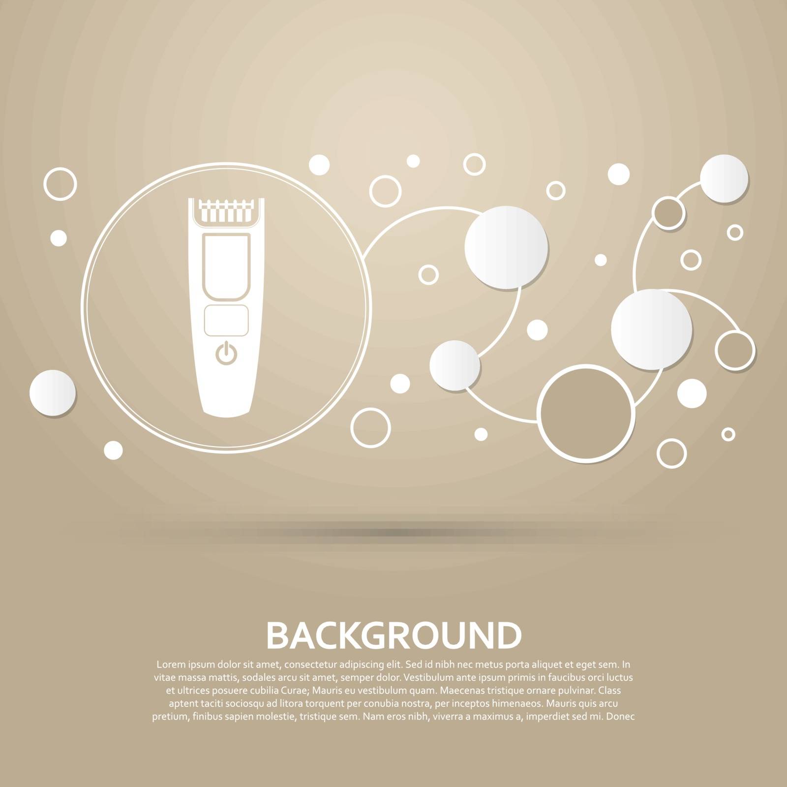Shaver hairclipper icon on a brown background with elegant style and modern design infographic. Vector illustration