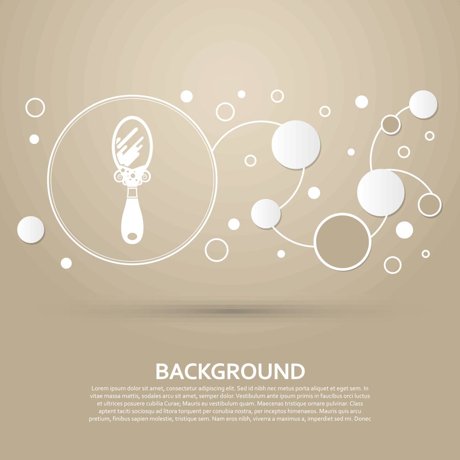 mirror icon on a brown background with elegant style and modern design infographic. Vector illustration