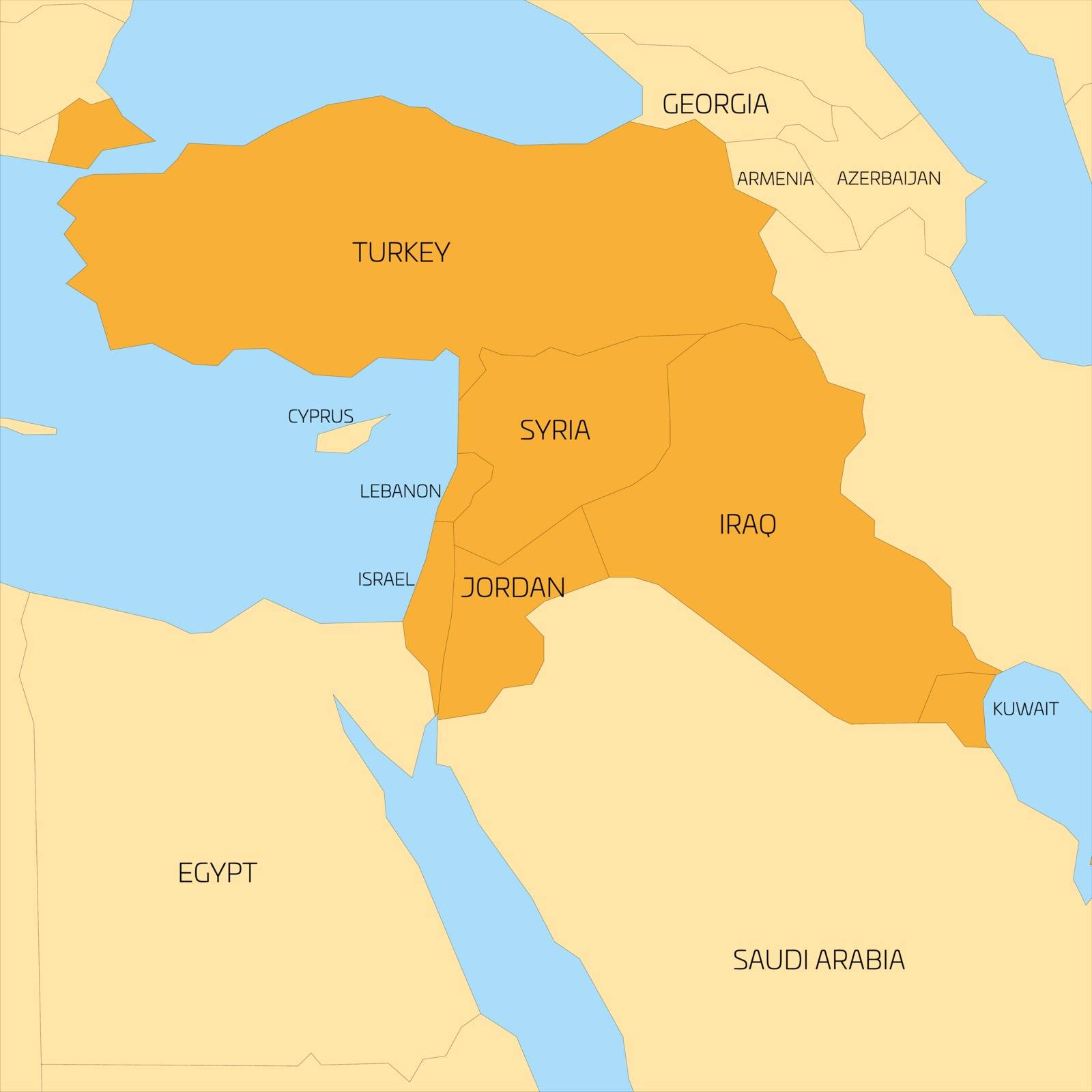 Map of Middle East region by pyty