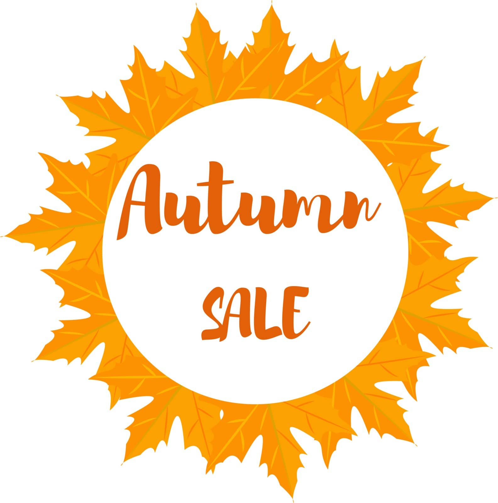 autumn foliage vector sale banner. autumn leaves in a circle