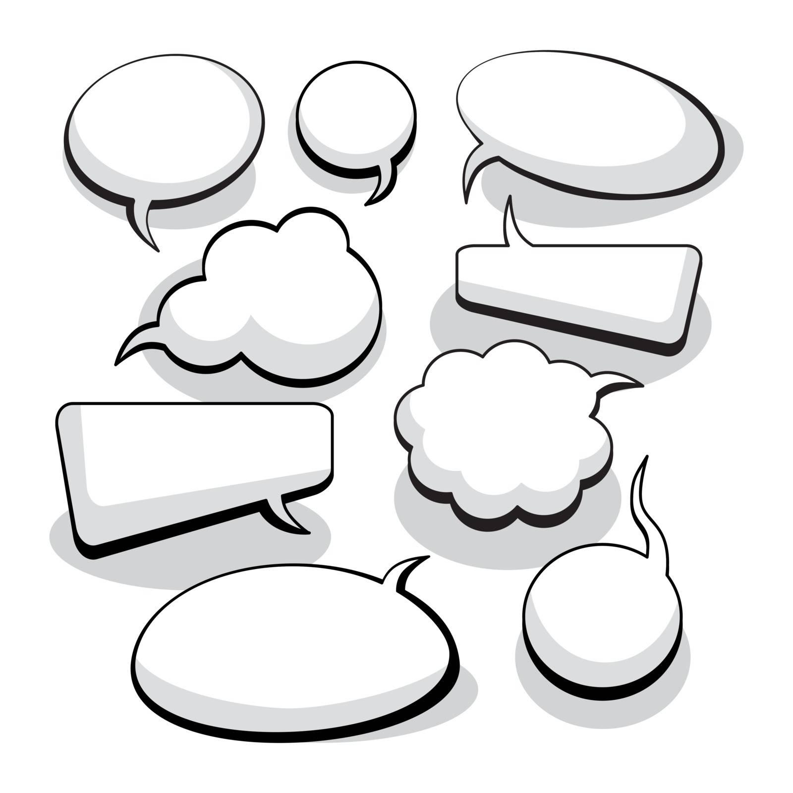 Speech And Thought Bubbles With Space For Text