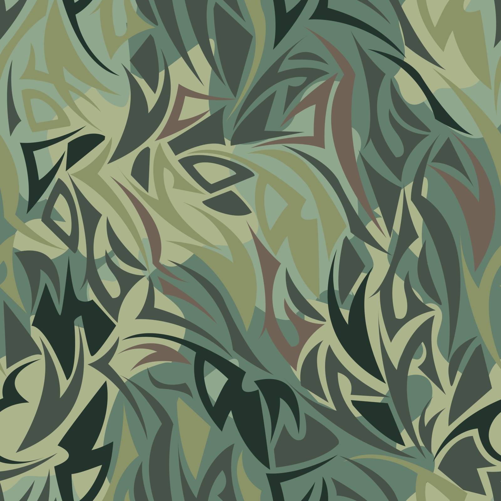 Seamless camouflage pattern. Khaki texture, vector illustration by natali_brill