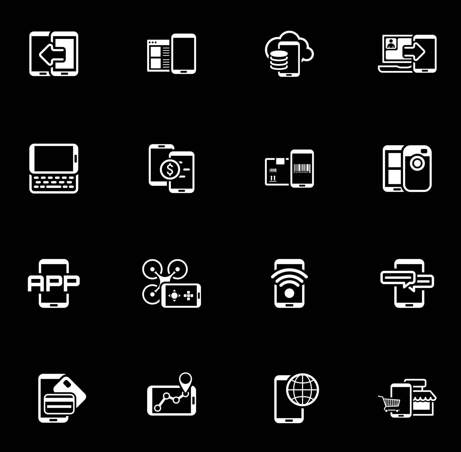 Flat Design Mobile Devices and Services Icons Set. by WaD