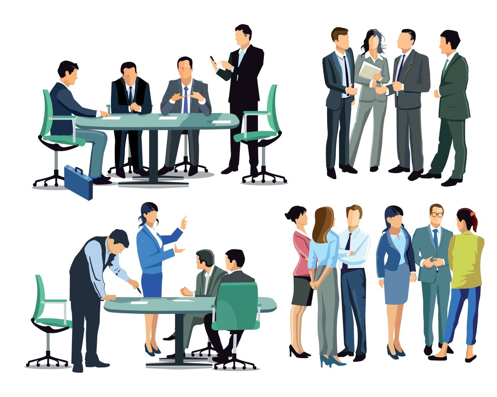 Business meeting among business people by scusi