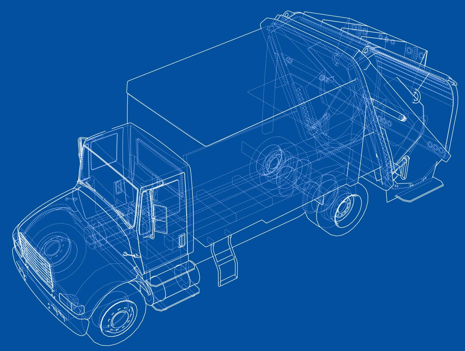 Garbage truck concept. Vector by cherezoff