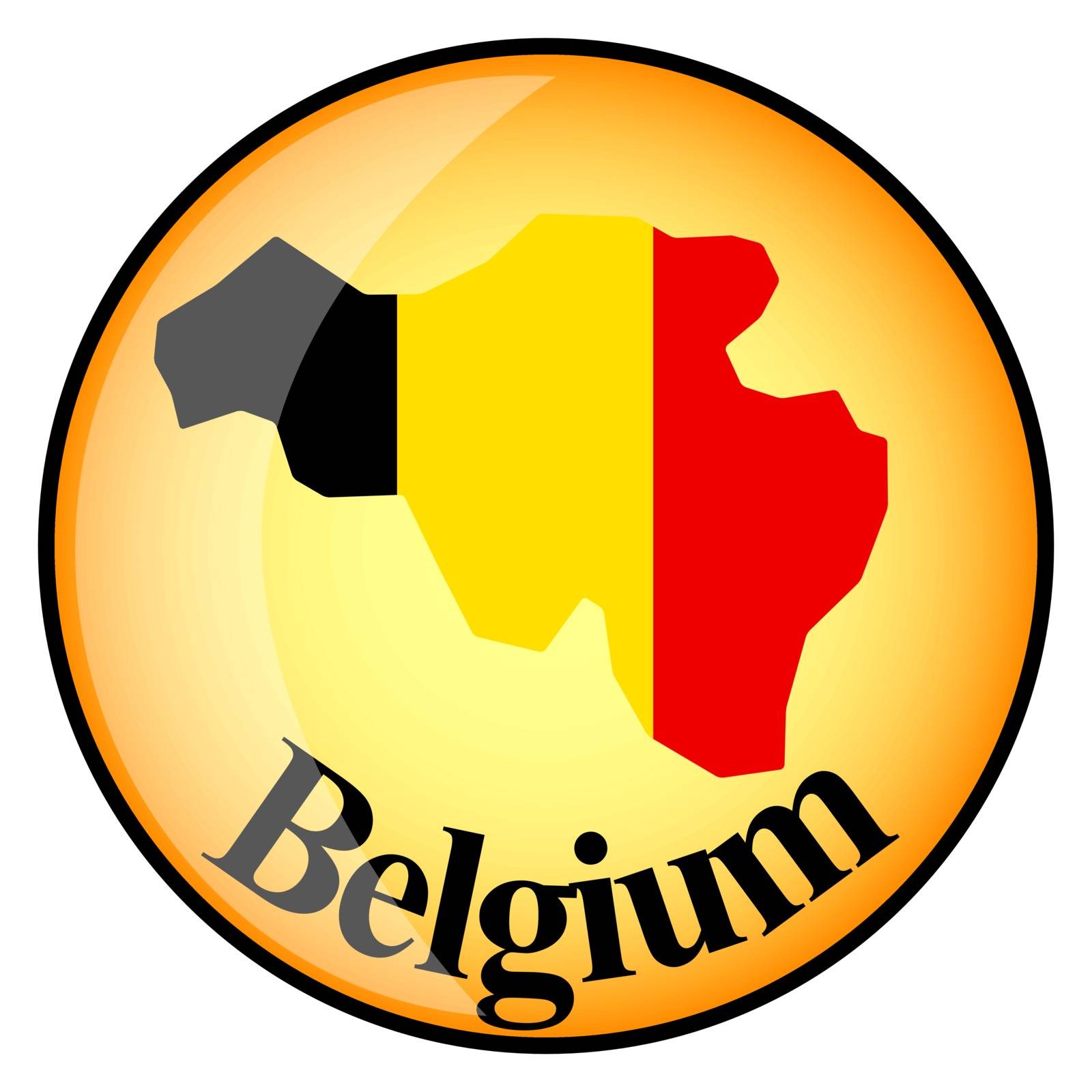 orange button with the image maps of button Belgium by mayboro