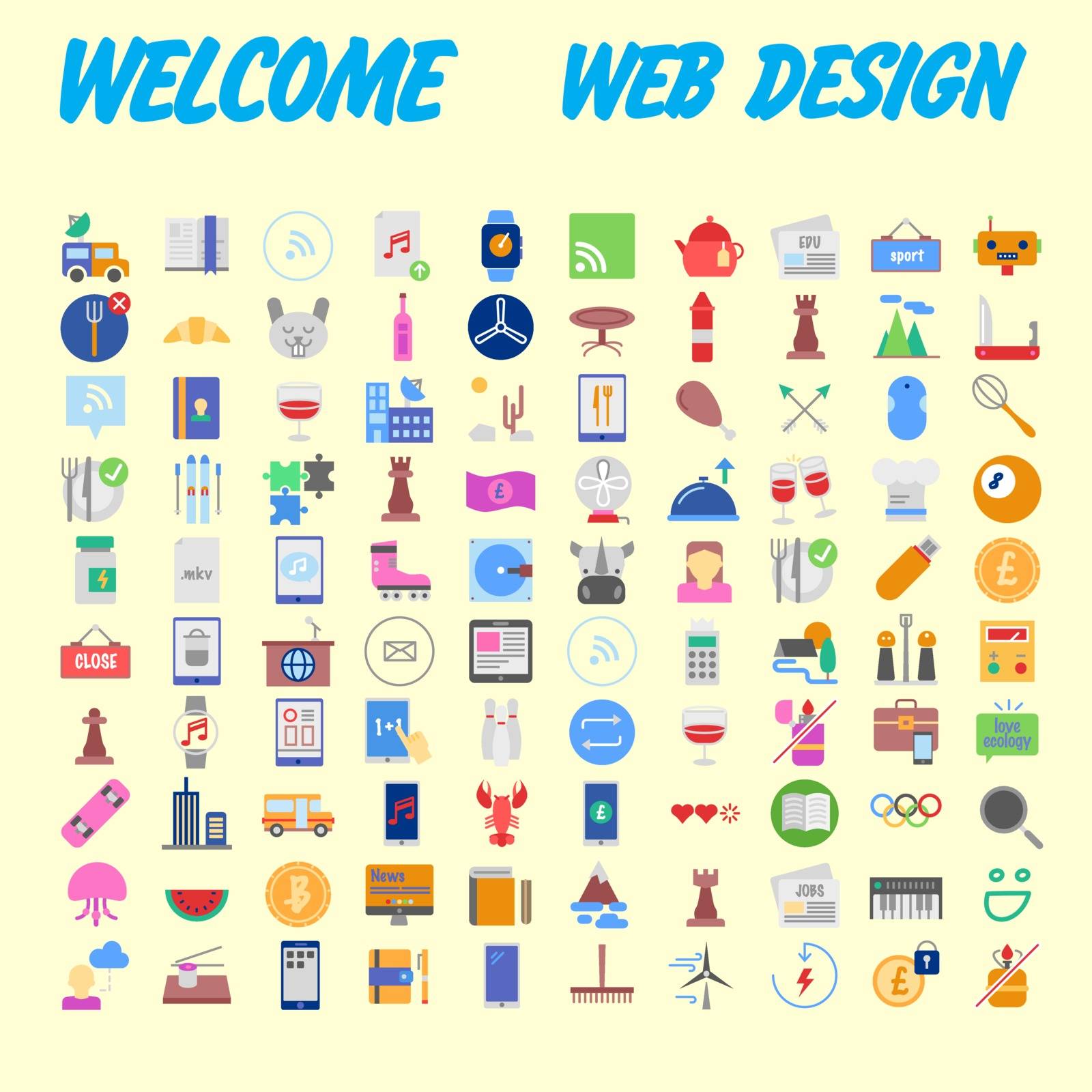 100 icon set. Trendy thin and simple icons for Web and Mobile. Light version. Vector by serhii_lohvyniuk