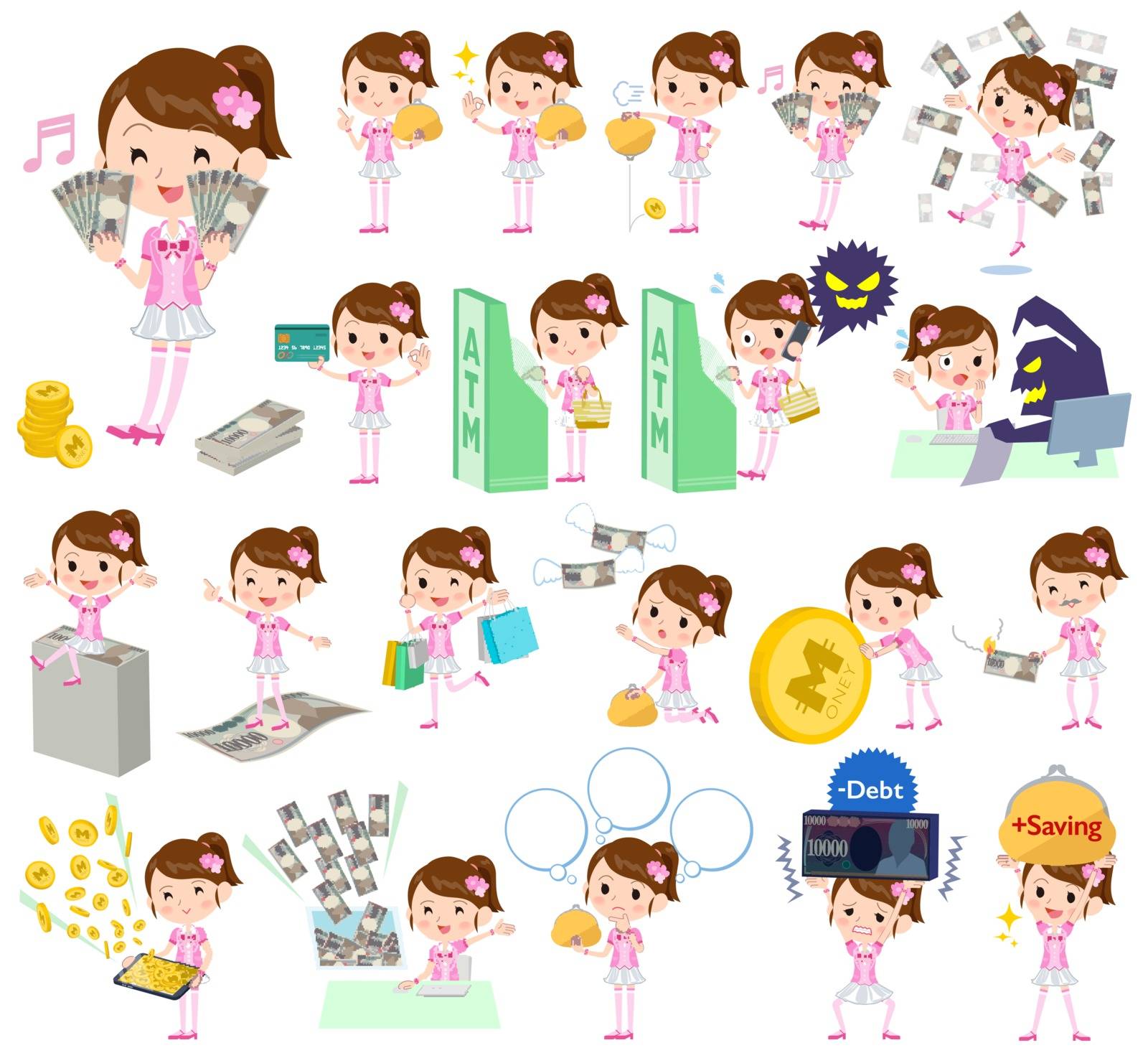 Pop idol in pink costume money by toyotoyo