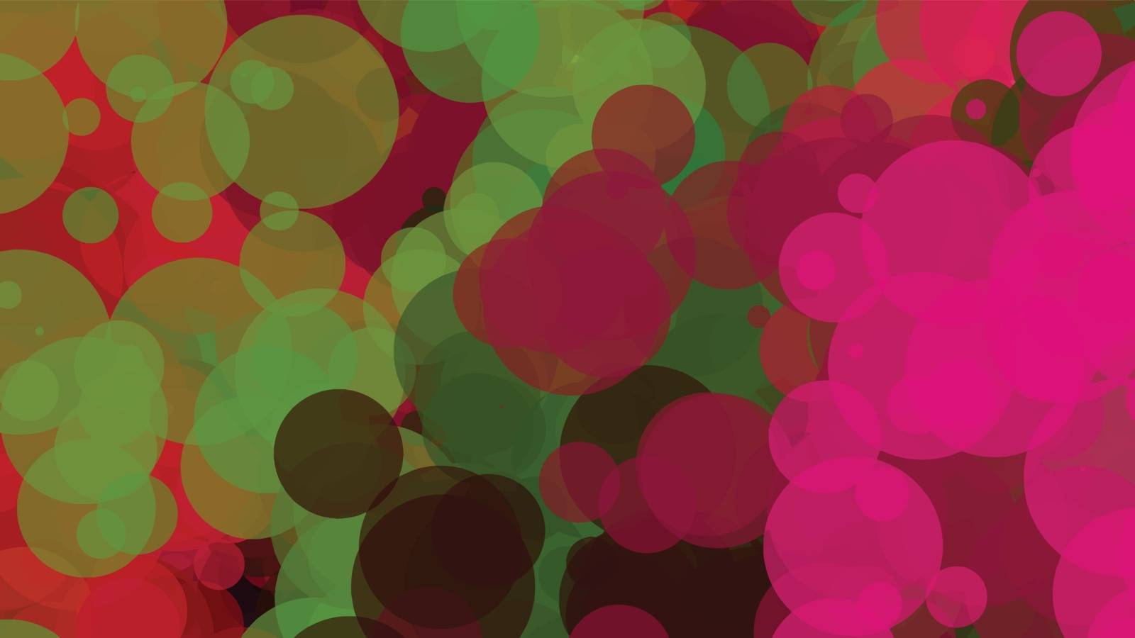 Magenta, red, and green bubbles, grunge background vector. Ink splatter, blots, spot elements. Watercolor paint splashes pattern, fluid stains spots background.