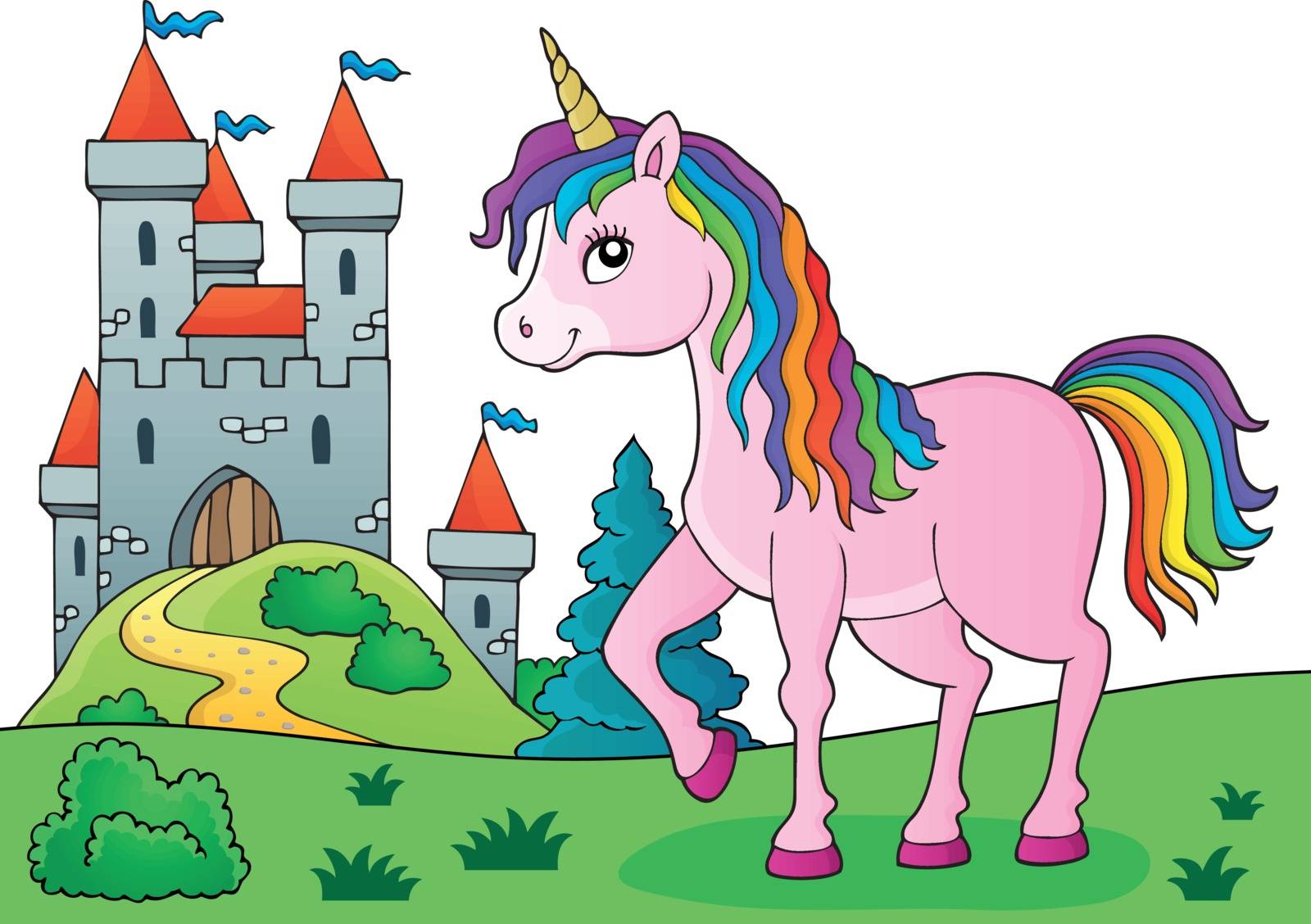 Happy unicorn topic image 5 - eps10 vector illustration.