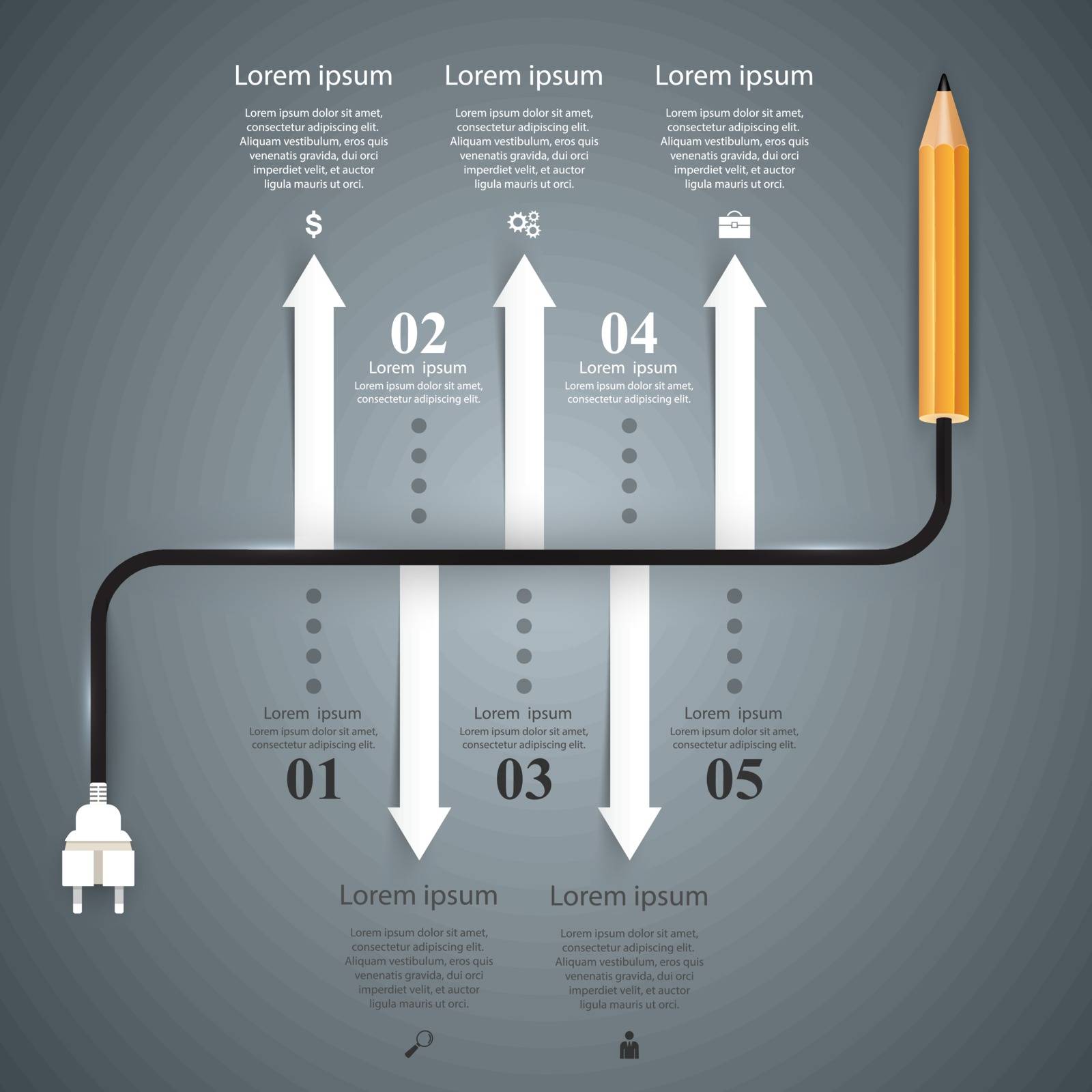 Pencil, education icon. Business infographic. by rwgusev