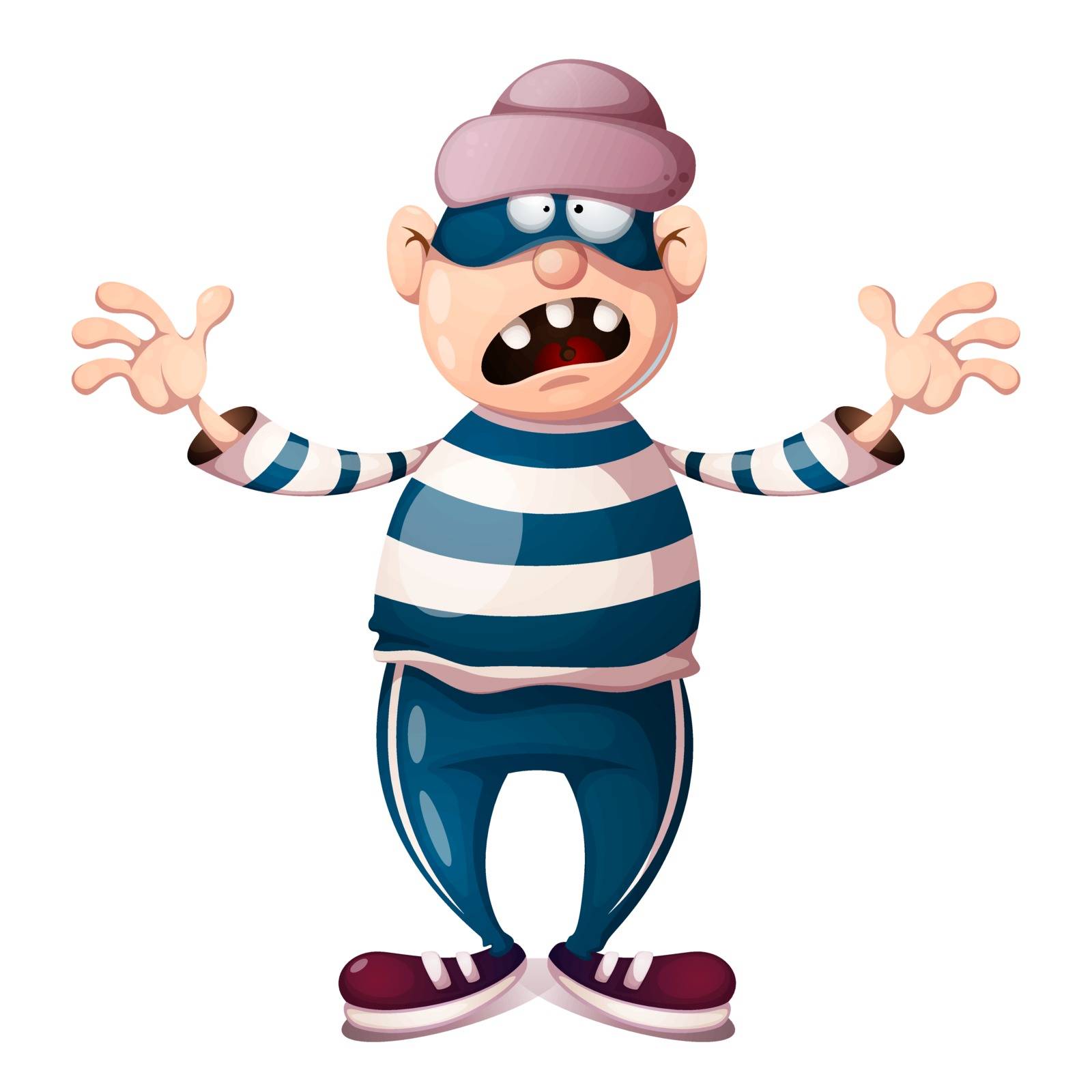 Funny, cute, crazy cartoon thief characters. by rwgusev