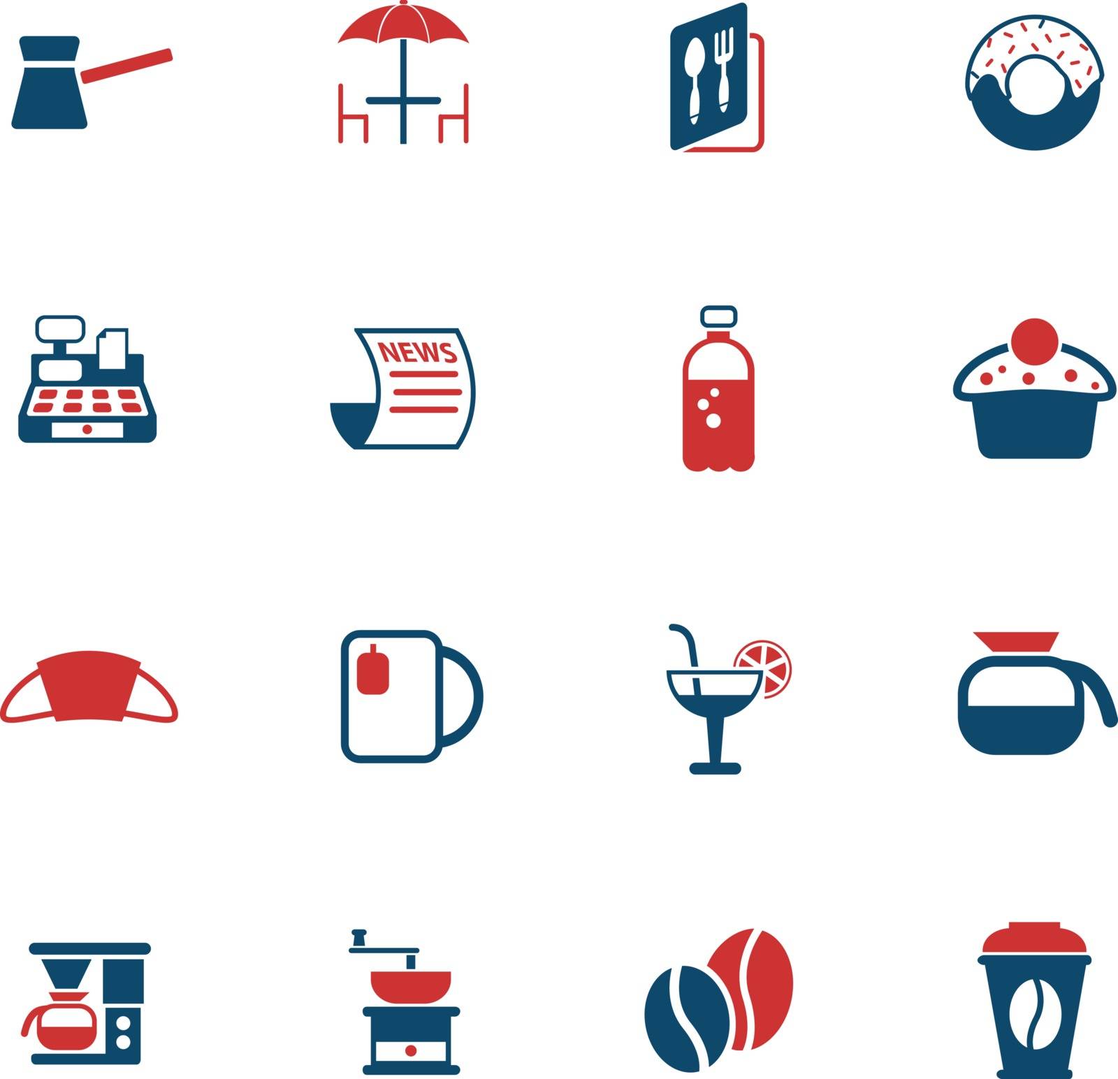 cafe color vector icons for web and user interface design