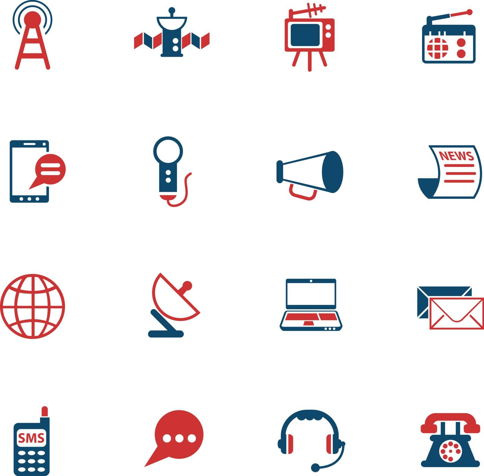 media vector color icons for web and user interface design