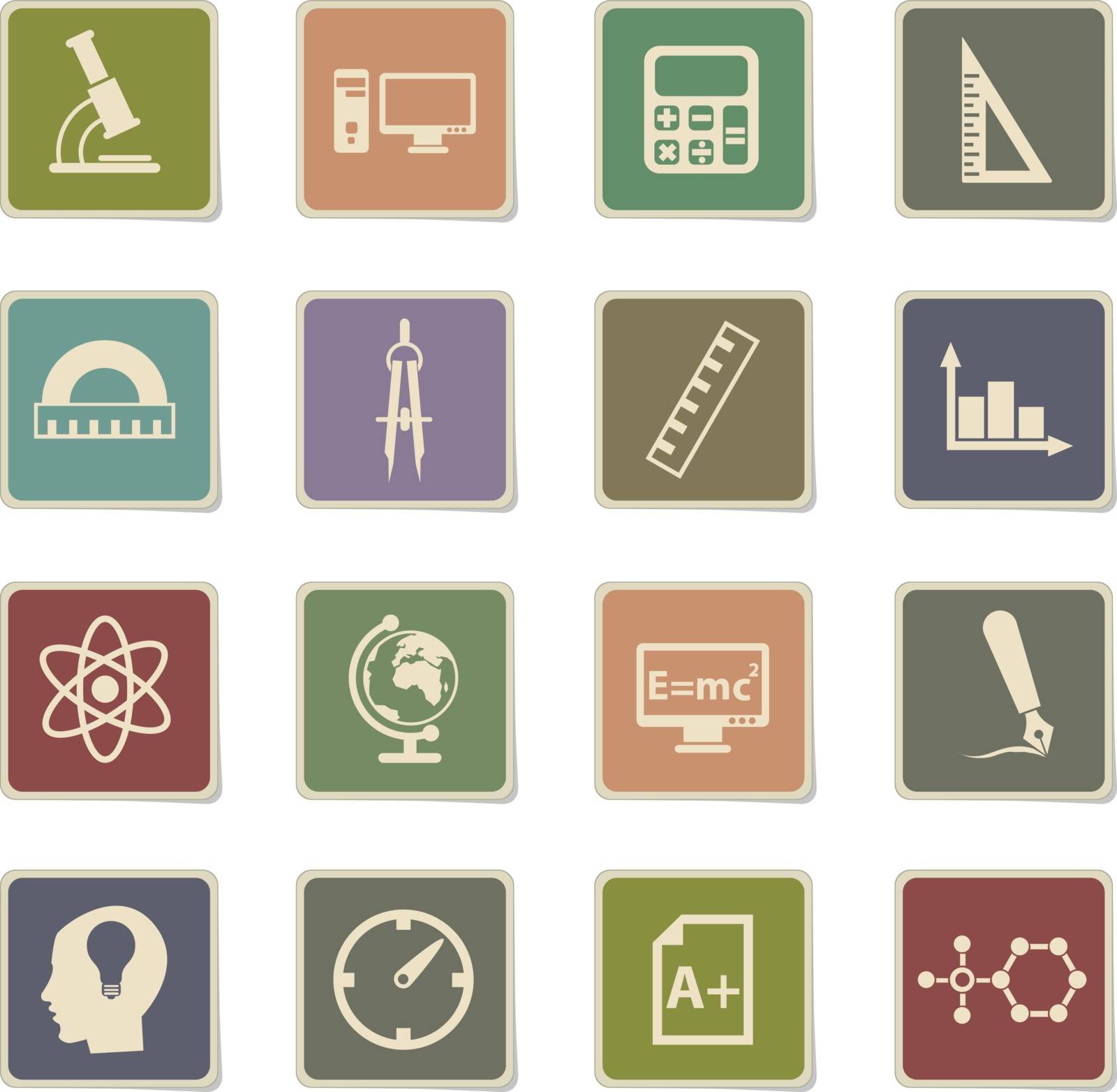 university vector icons for web and user interface design