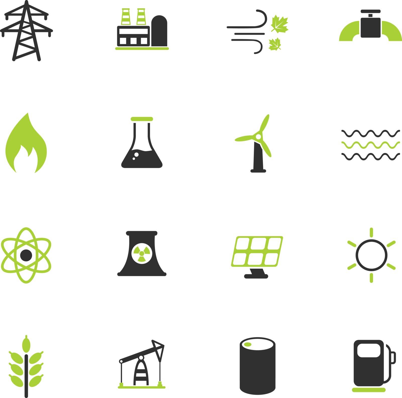 power generation color vector icons for web and user interface design