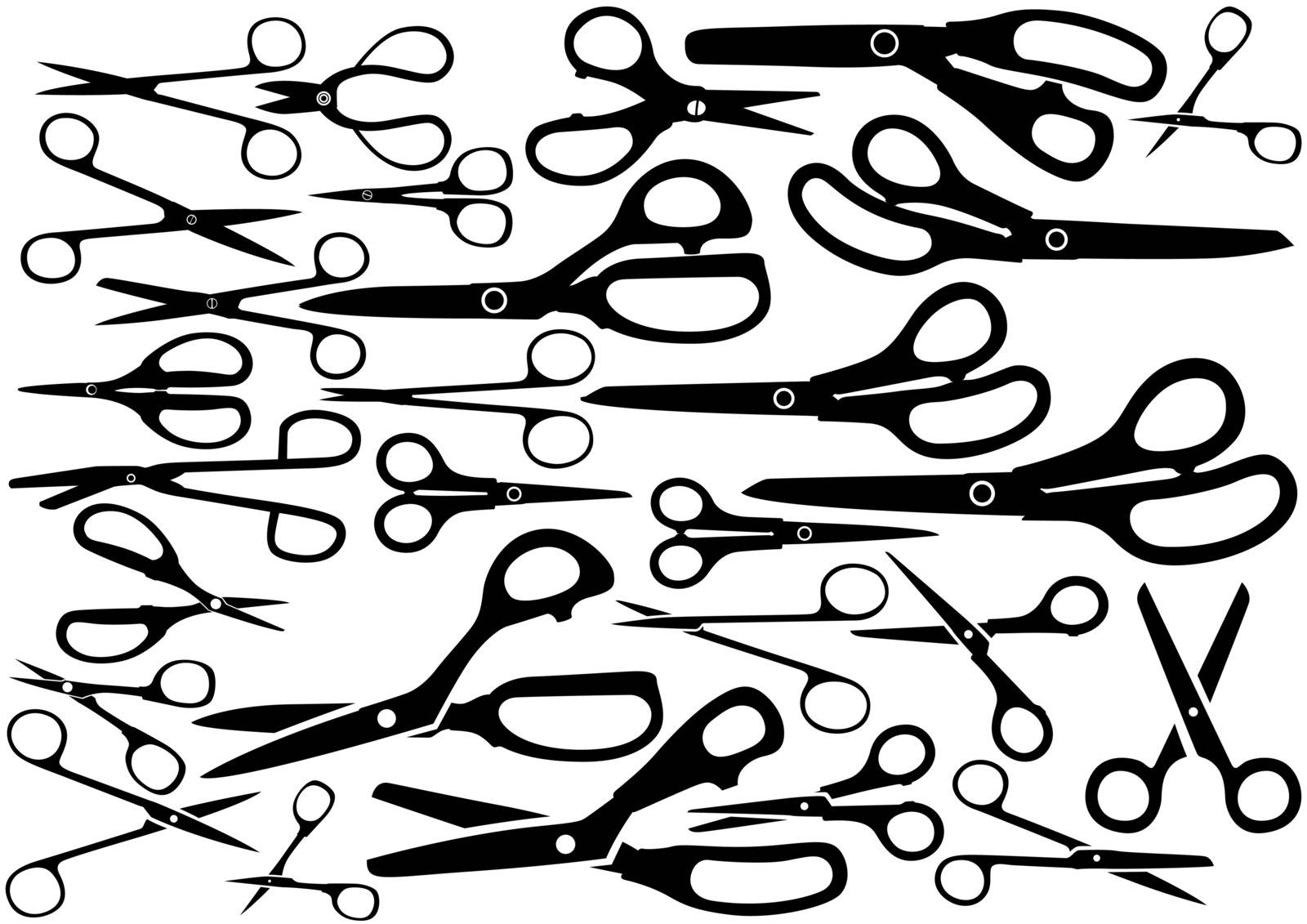 Set of Scissors Silhouettes by illustratorCZ