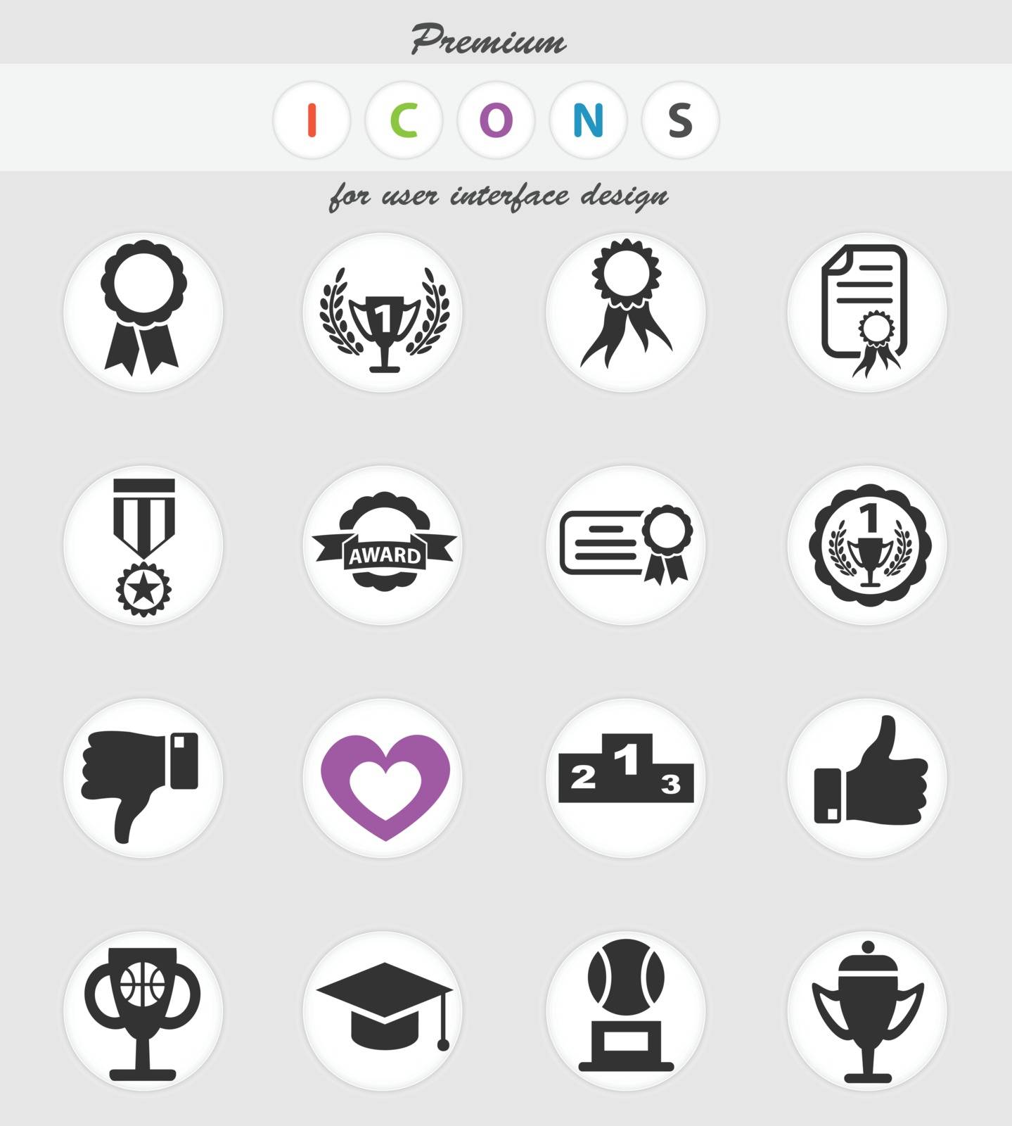 award web icons for user interface design