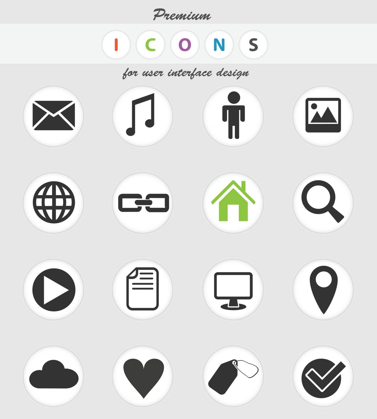 social media web icons for user interface design