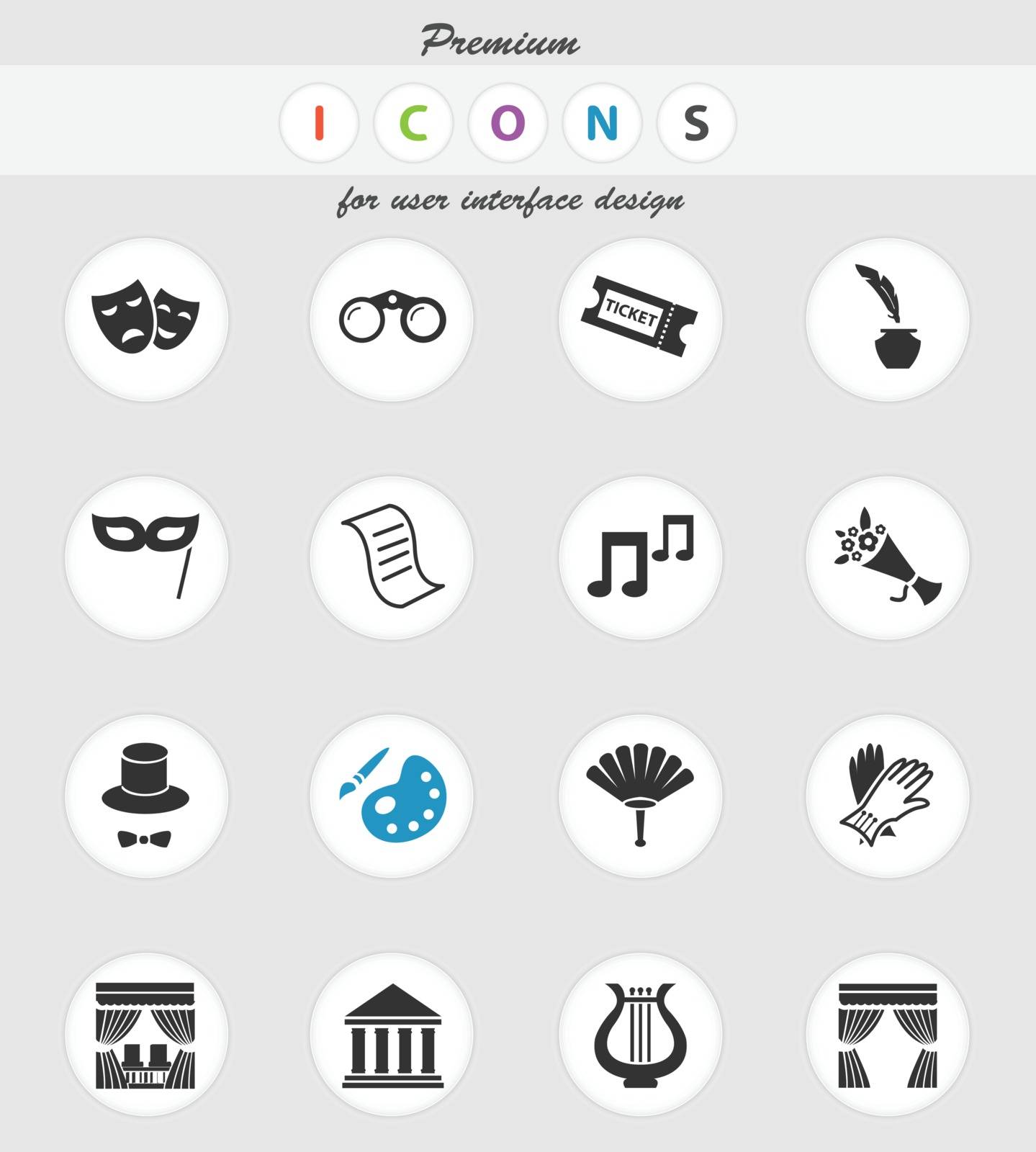 theater vector icons for user interface design