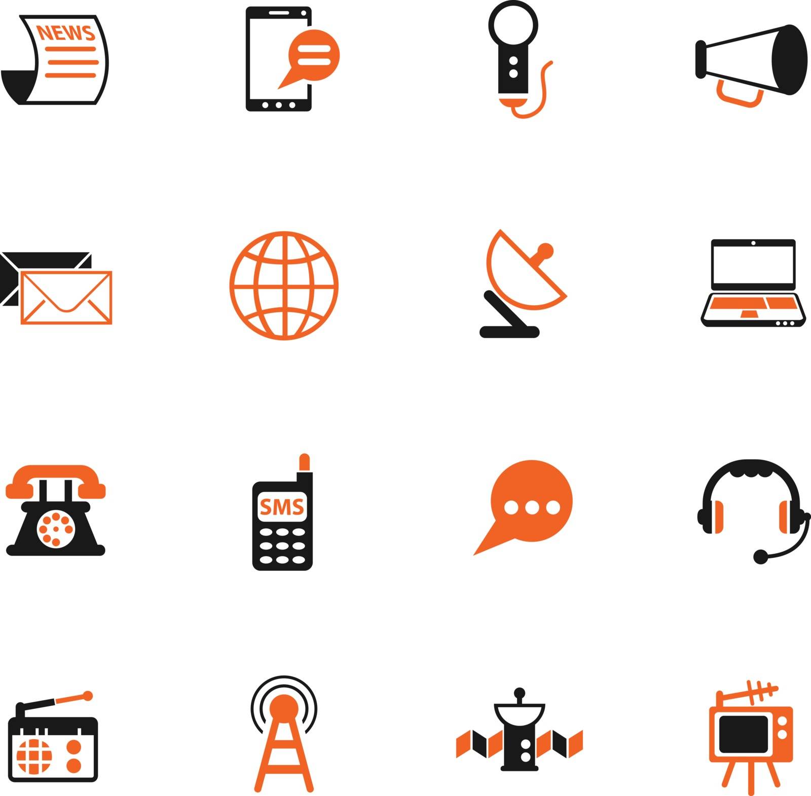 media vector color icons for web and user interface design