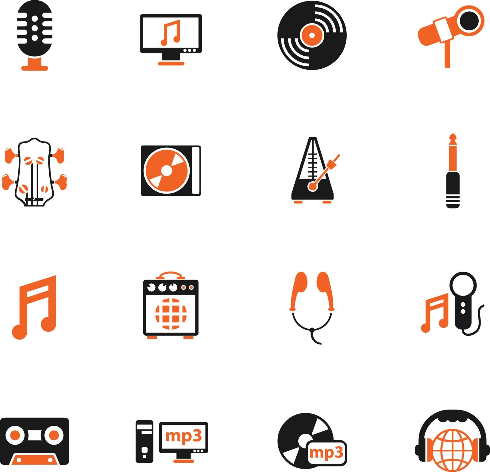 music color vector icons for web and user interface design