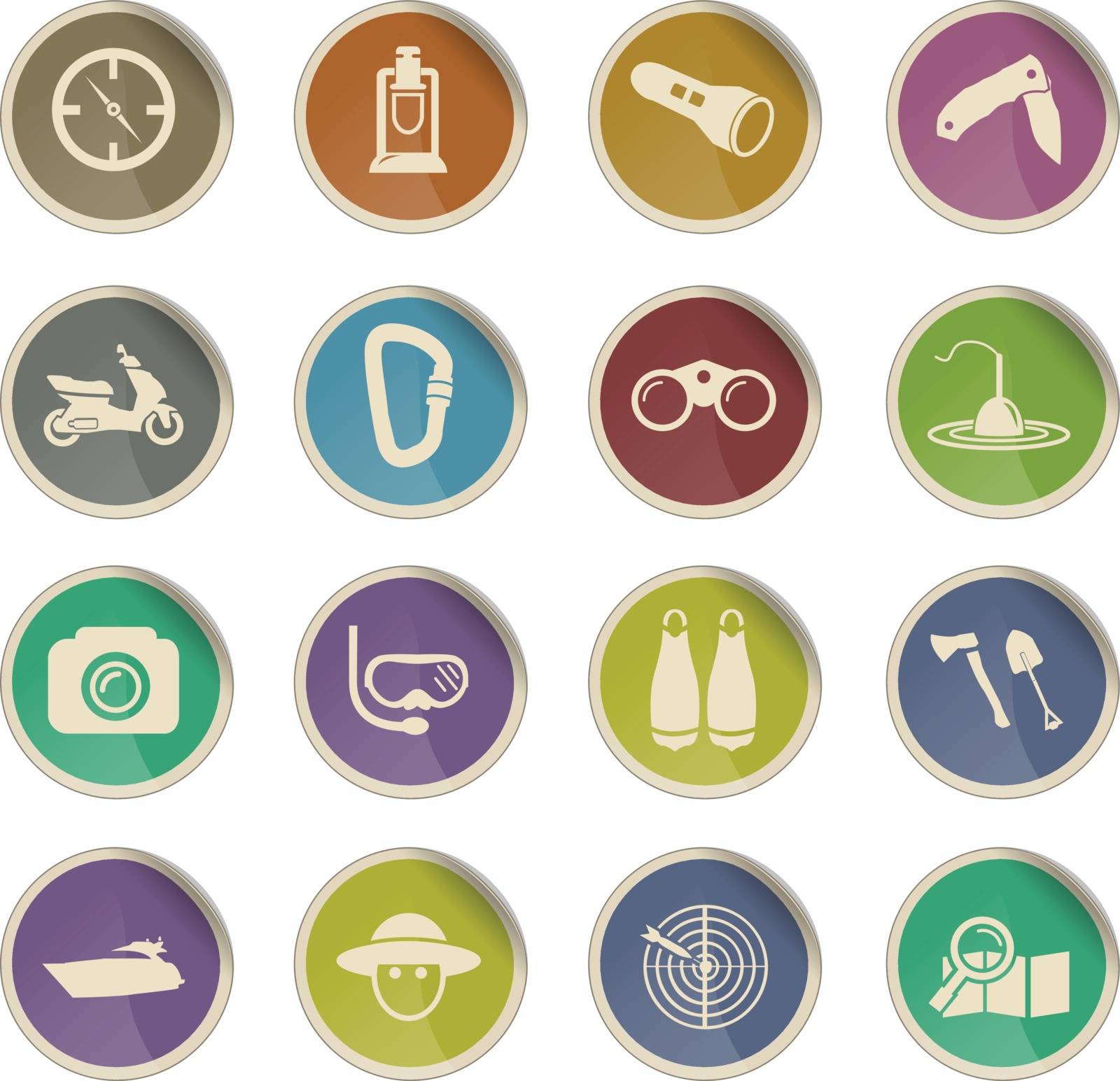 active recreation vector icons for user interface design