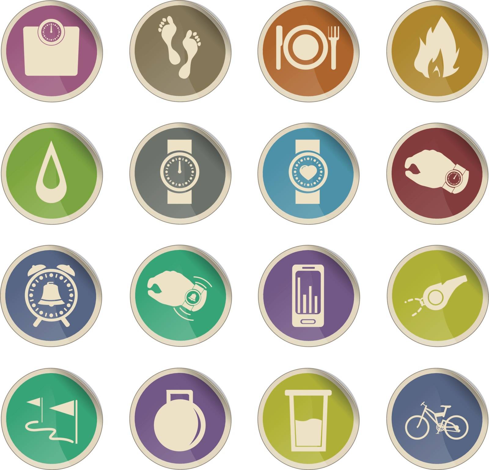 jogging vector icons for user interface design